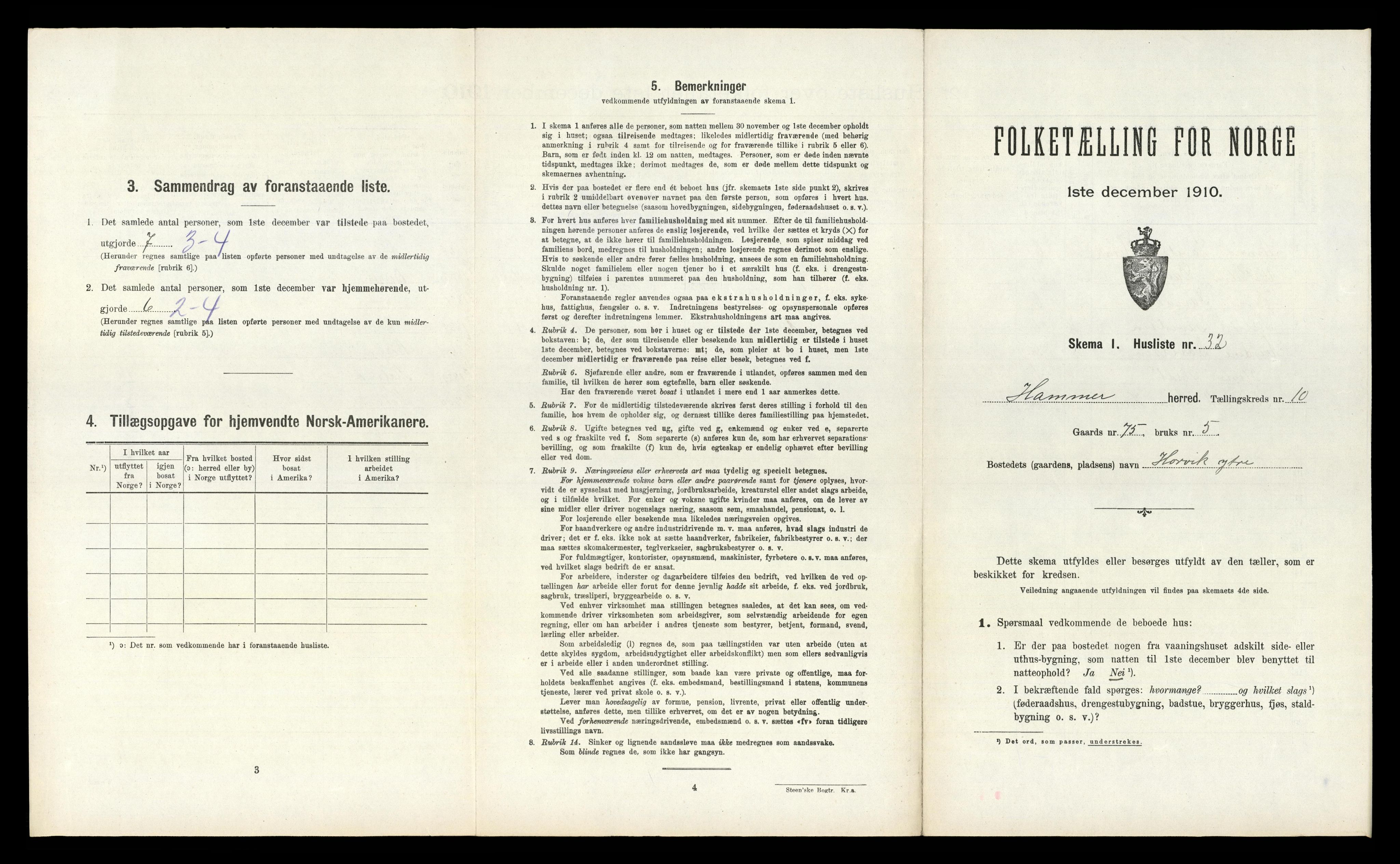RA, Folketelling 1910 for 1254 Hamre herred, 1910, s. 852