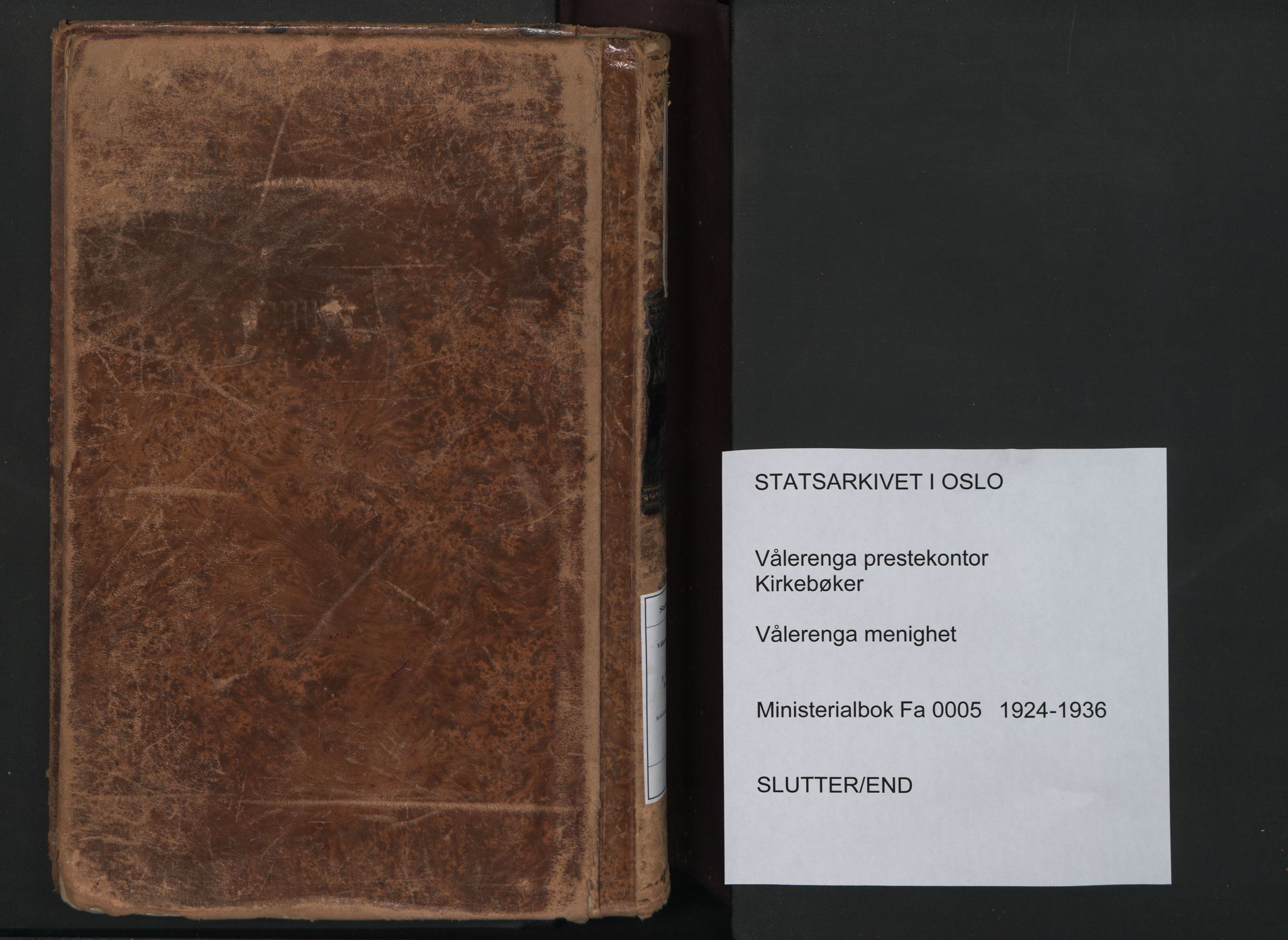 Vålerengen prestekontor Kirkebøker, SAO/A-10878/F/Fa/L0005: Ministerialbok nr. 5, 1924-1936