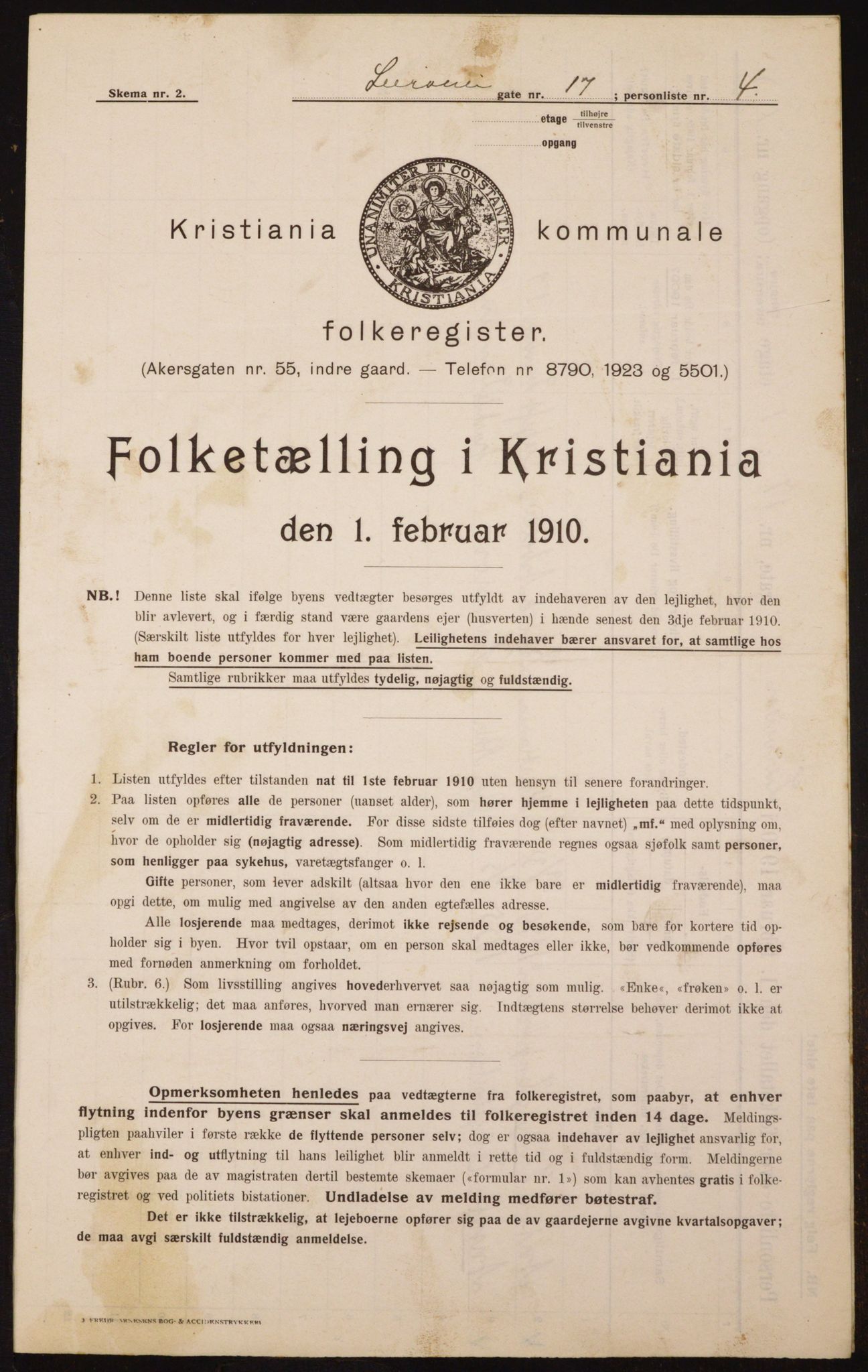 OBA, Kommunal folketelling 1.2.1910 for Kristiania, 1910, s. 55550