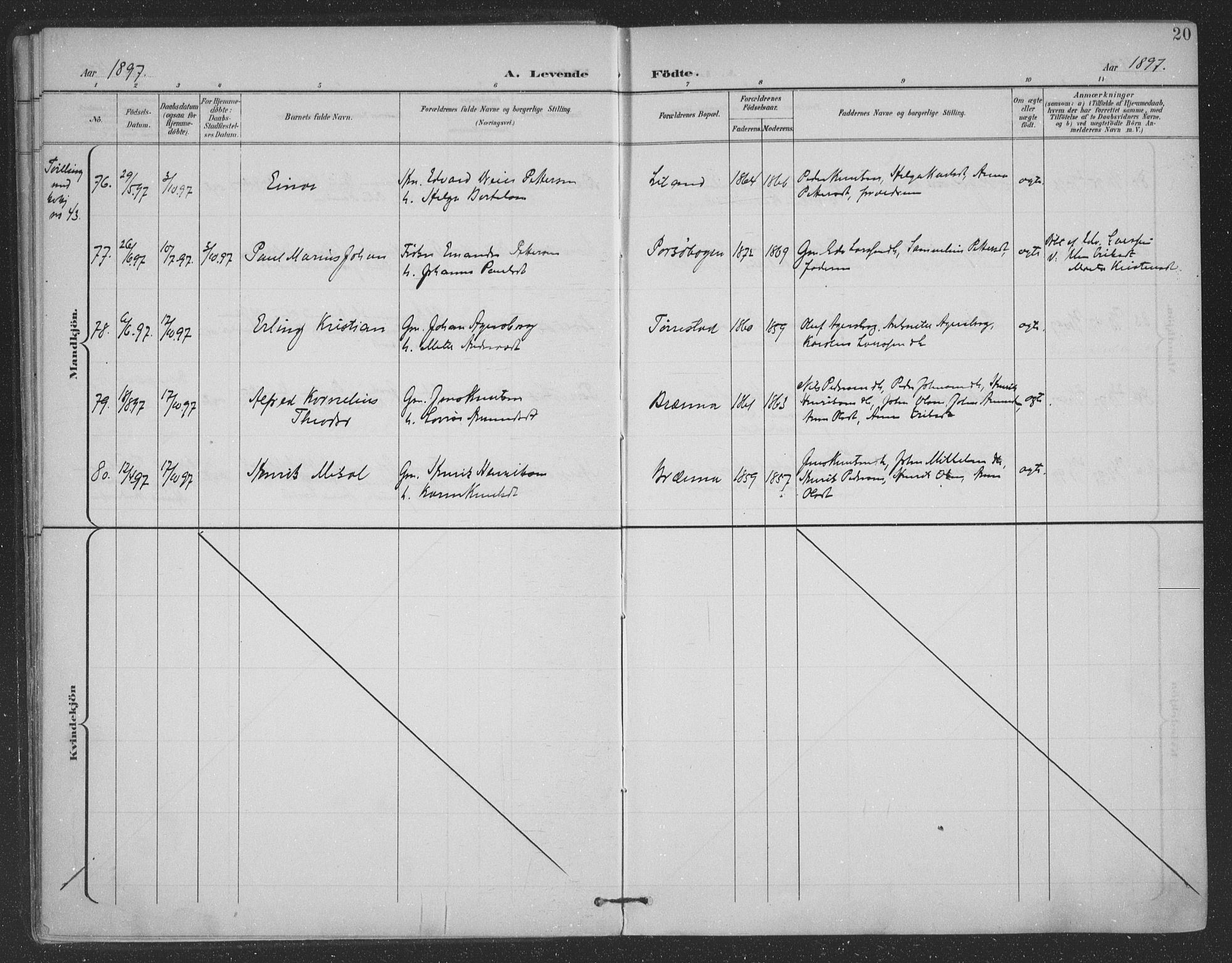 Ministerialprotokoller, klokkerbøker og fødselsregistre - Nordland, AV/SAT-A-1459/863/L0899: Ministerialbok nr. 863A11, 1897-1906, s. 20