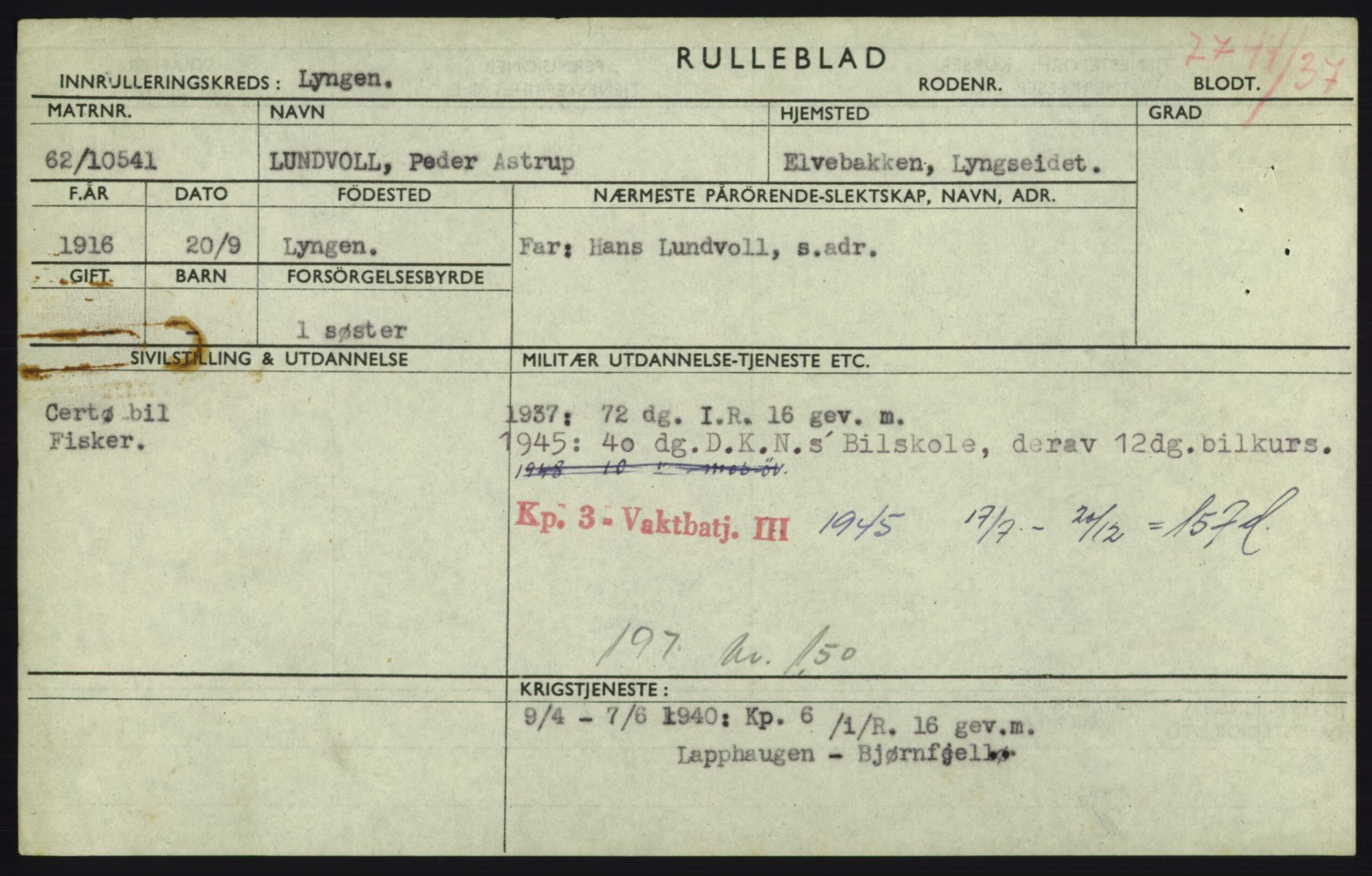 Forsvaret, Troms infanteriregiment nr. 16, AV/RA-RAFA-3146/P/Pa/L0021: Rulleblad for regimentets menige mannskaper, årsklasse 1937, 1937, s. 721