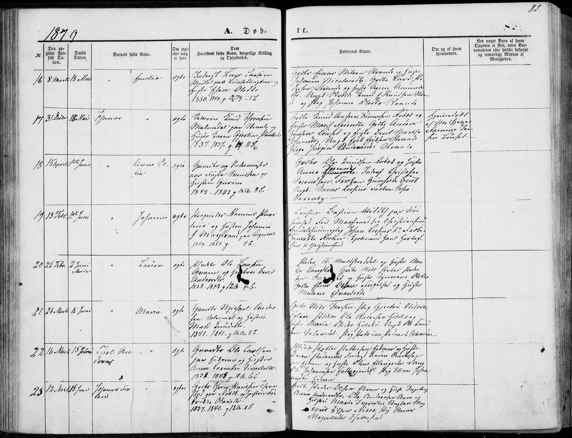 Ministerialprotokoller, klokkerbøker og fødselsregistre - Møre og Romsdal, SAT/A-1454/555/L0655: Ministerialbok nr. 555A05, 1869-1886, s. 83
