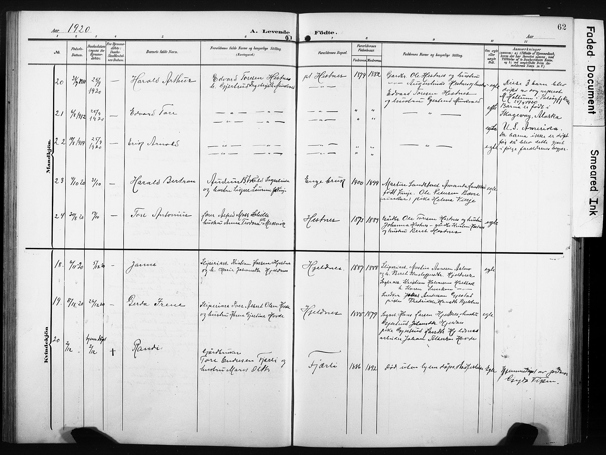 Ministerialprotokoller, klokkerbøker og fødselsregistre - Møre og Romsdal, AV/SAT-A-1454/580/L0927: Klokkerbok nr. 580C02, 1904-1932, s. 62