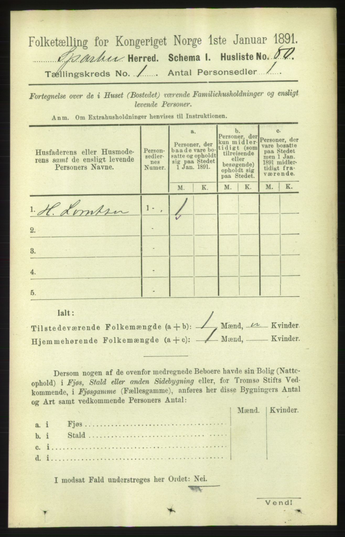 RA, Folketelling 1891 for 1731 Sparbu herred, 1891, s. 106