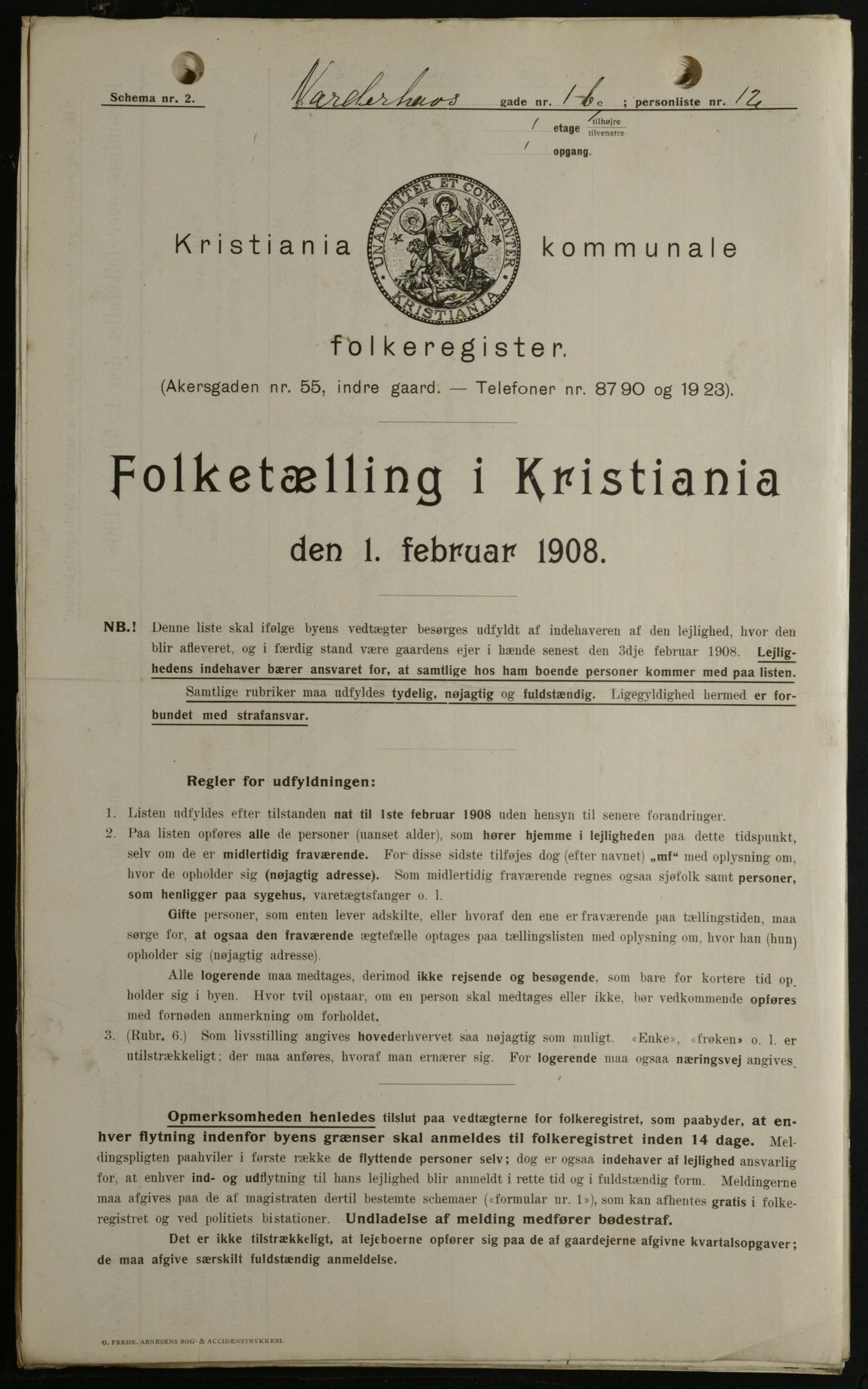 OBA, Kommunal folketelling 1.2.1908 for Kristiania kjøpstad, 1908, s. 65067