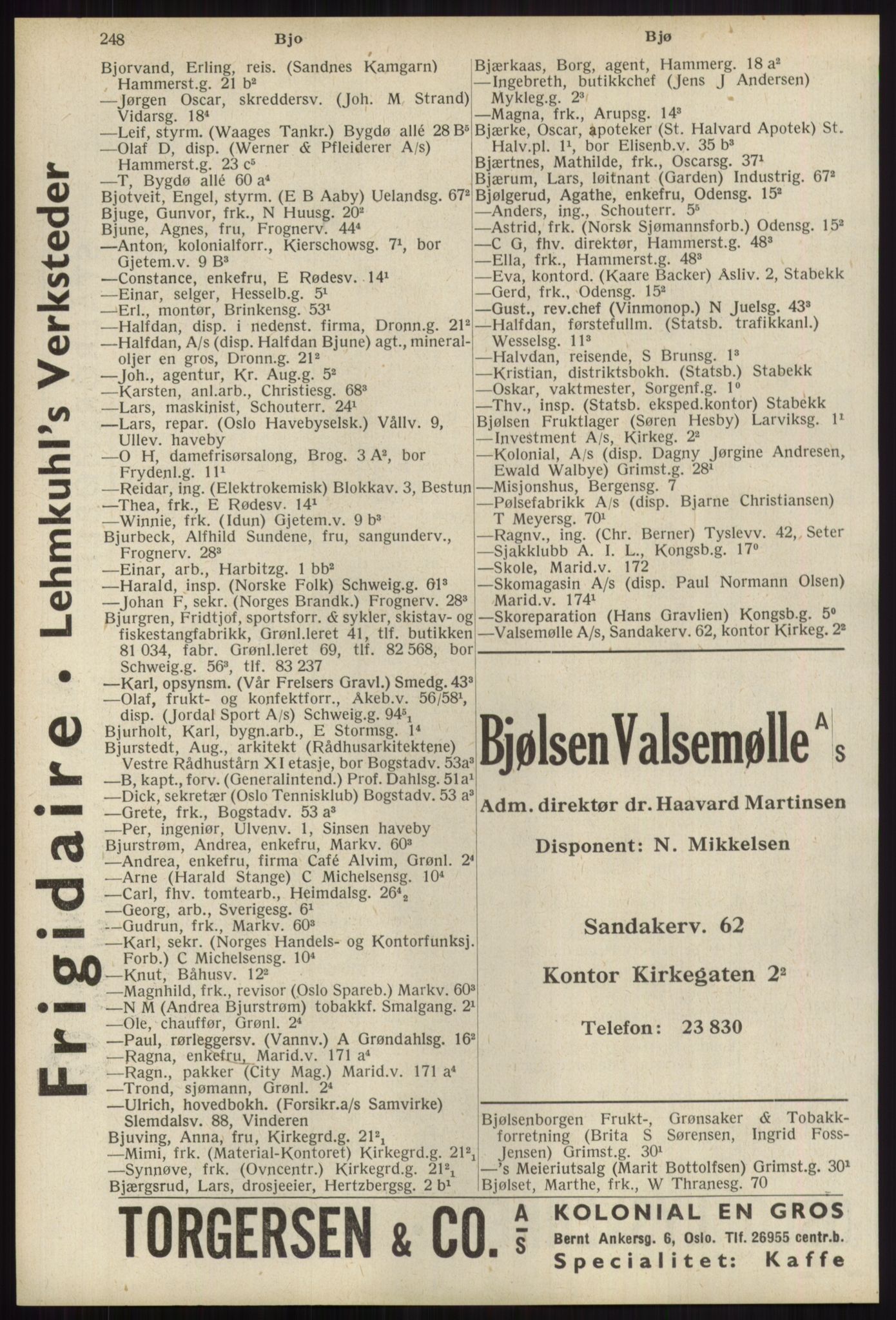Kristiania/Oslo adressebok, PUBL/-, 1939, s. 248