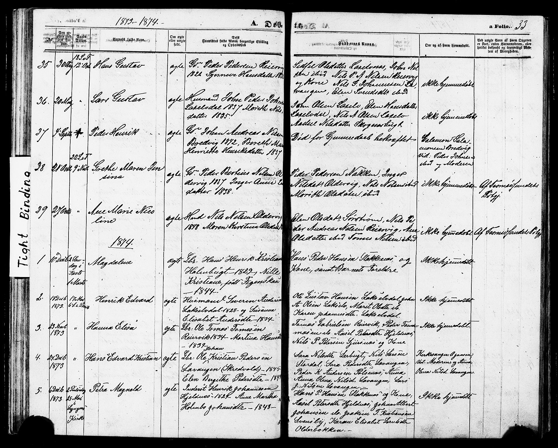 Lyngen sokneprestembete, AV/SATØ-S-1289/H/He/Heb/L0006klokker: Klokkerbok nr. 6, 1864-1881, s. 33
