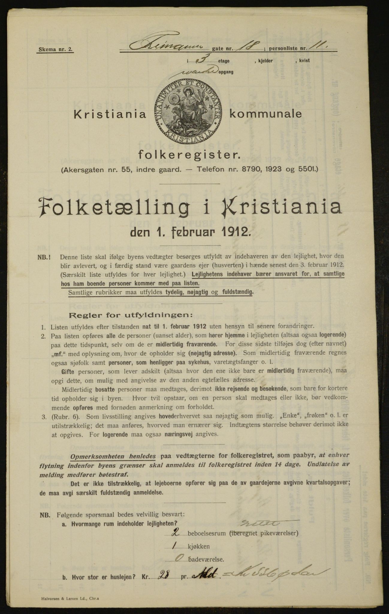 OBA, Kommunal folketelling 1.2.1912 for Kristiania, 1912, s. 26820