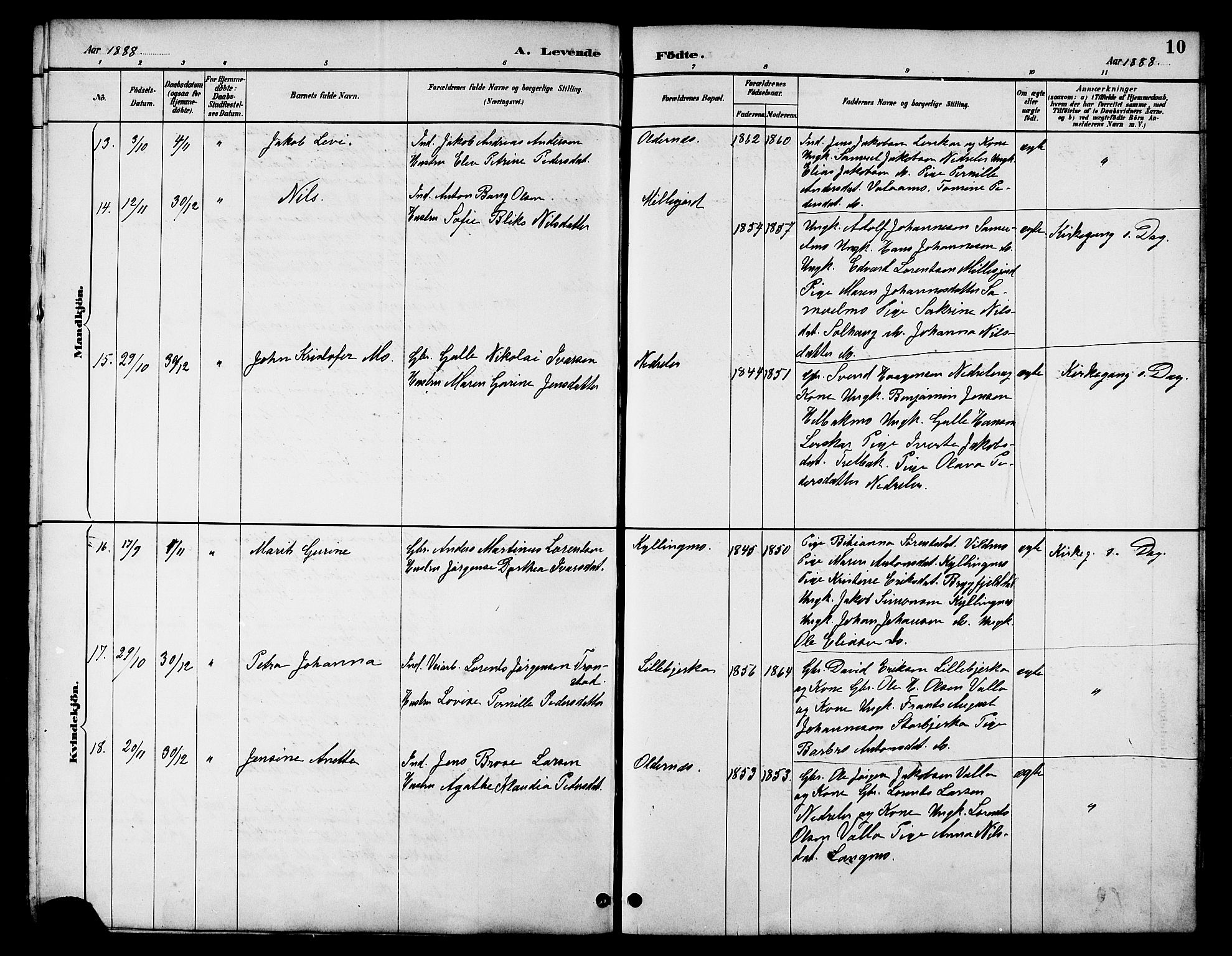 Ministerialprotokoller, klokkerbøker og fødselsregistre - Nordland, AV/SAT-A-1459/826/L0383: Klokkerbok nr. 826C03, 1887-1896, s. 10