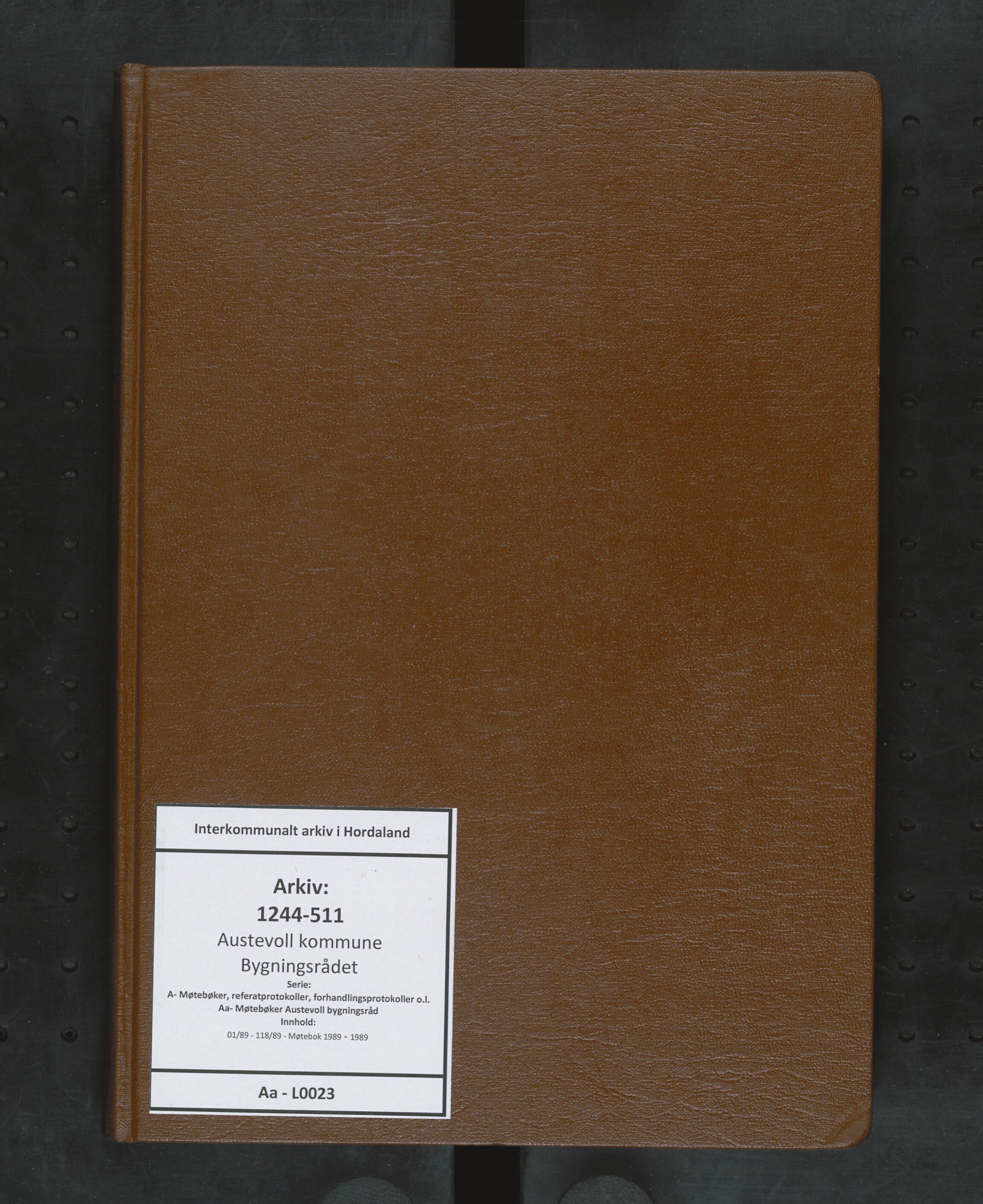 Austevoll kommune. Bygningsrådet, IKAH/1244-511/A/Aa/L0023: Møtebok for Austevoll bygningsråd, 1989