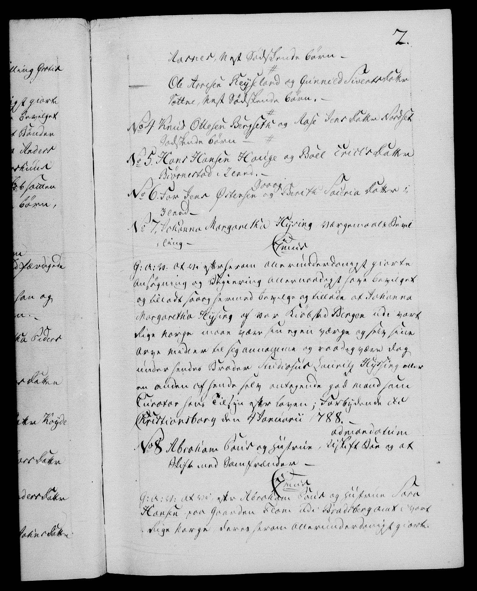 Danske Kanselli 1572-1799, AV/RA-EA-3023/F/Fc/Fca/Fcaa/L0052: Norske registre, 1788-1789, s. 2a