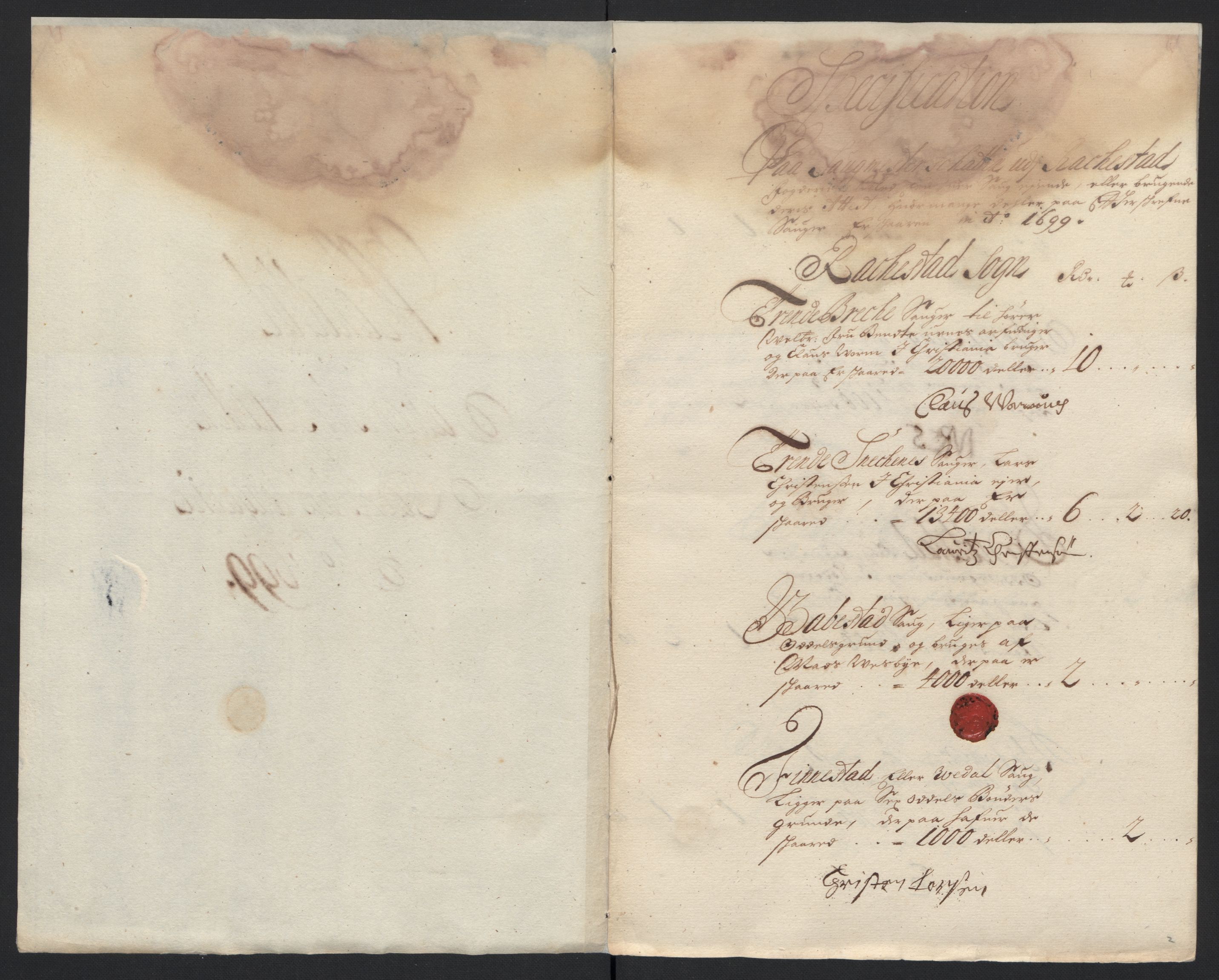 Rentekammeret inntil 1814, Reviderte regnskaper, Fogderegnskap, AV/RA-EA-4092/R07/L0289: Fogderegnskap Rakkestad, Heggen og Frøland, 1699, s. 236