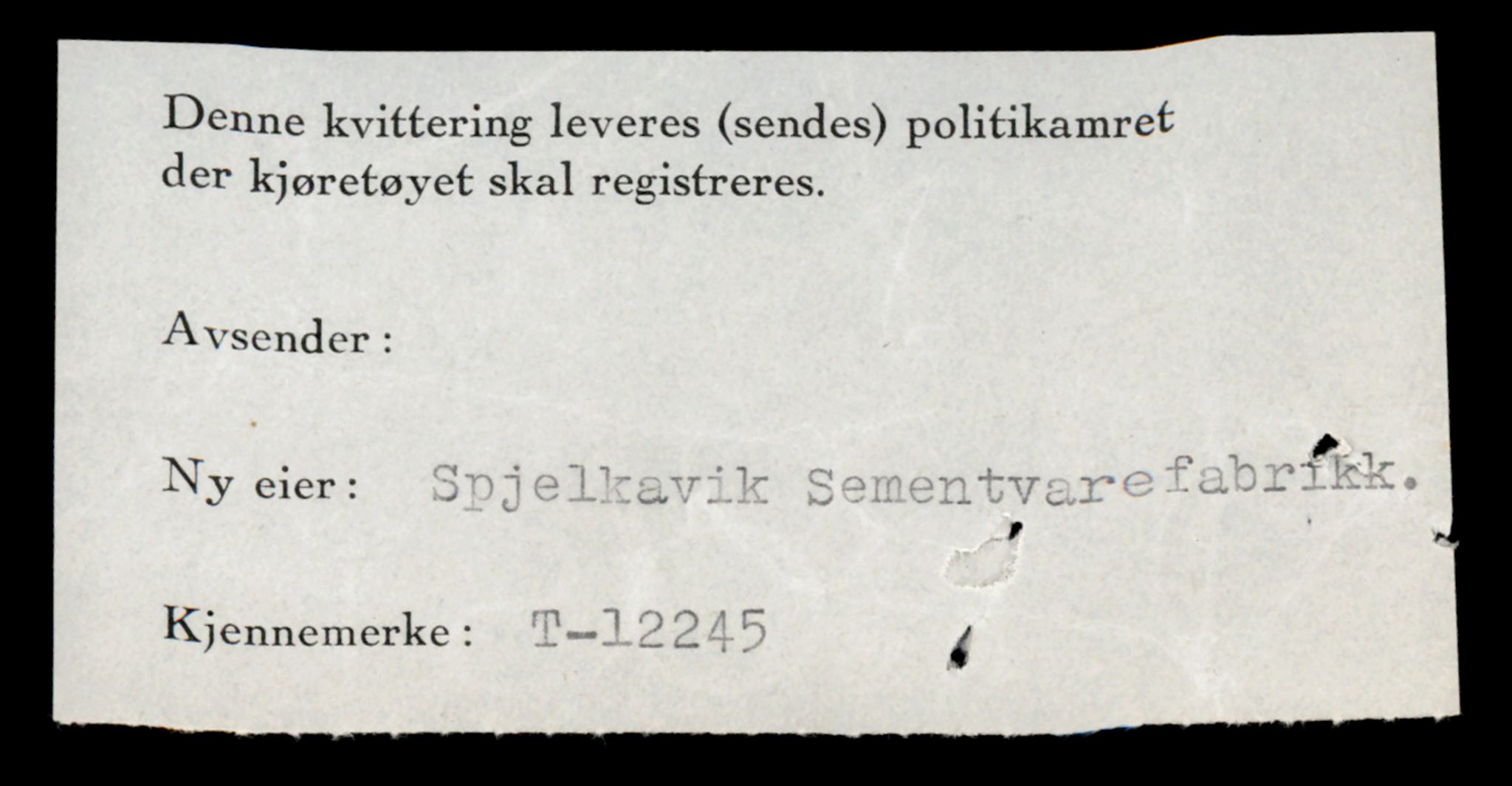Møre og Romsdal vegkontor - Ålesund trafikkstasjon, AV/SAT-A-4099/F/Fe/L0033: Registreringskort for kjøretøy T 12151 - T 12474, 1927-1998, s. 2468