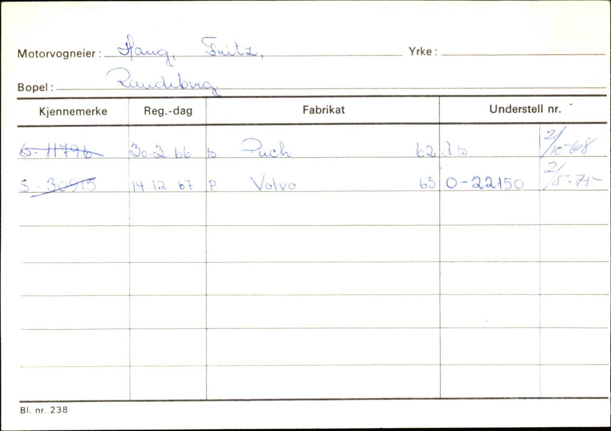 Statens vegvesen, Sogn og Fjordane vegkontor, SAB/A-5301/4/F/L0144: Registerkort Vågsøy A-R, 1945-1975, s. 935