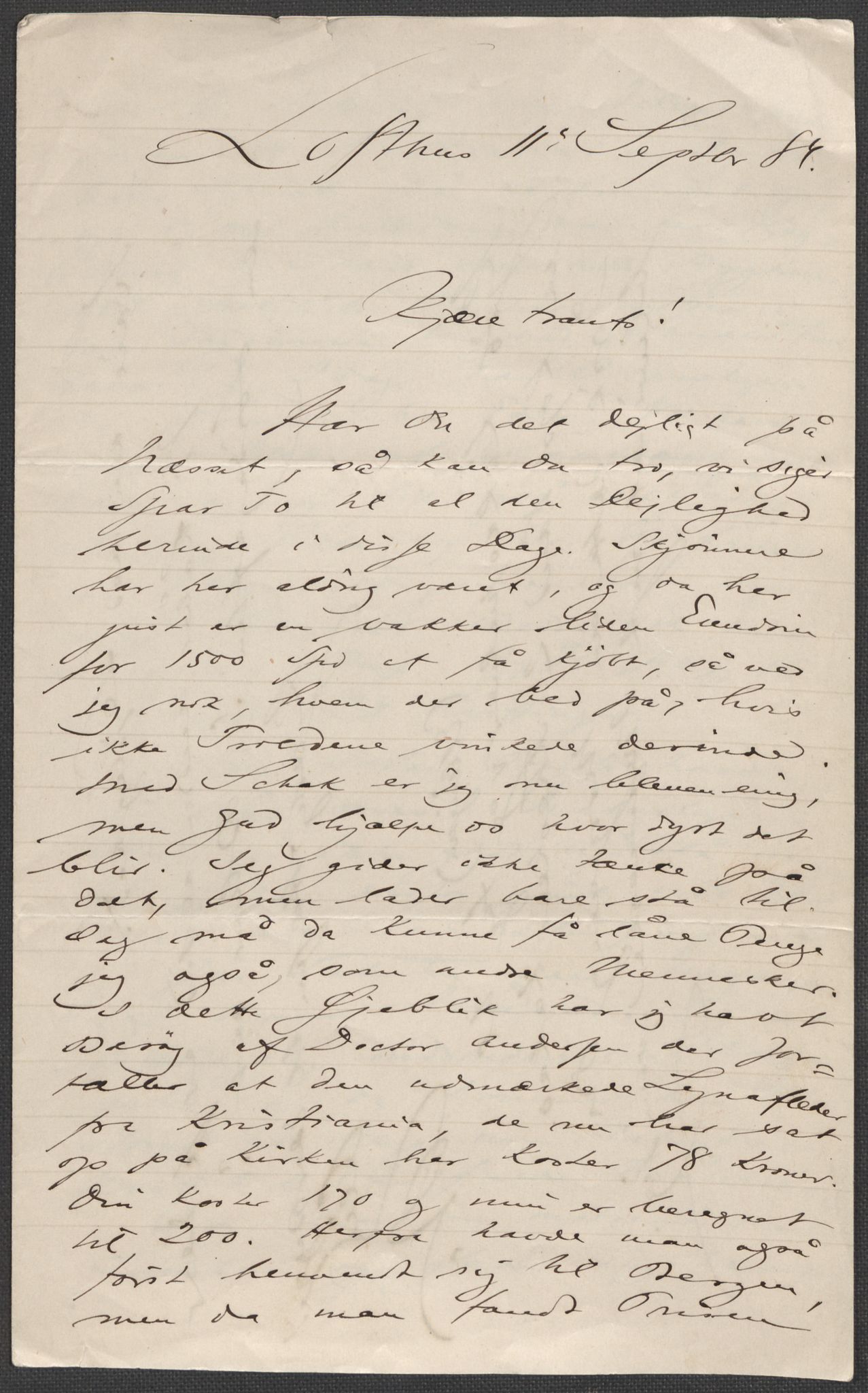 Beyer, Frants, RA/PA-0132/F/L0001: Brev fra Edvard Grieg til Frantz Beyer og "En del optegnelser som kan tjene til kommentar til brevene" av Marie Beyer, 1872-1907, s. 140