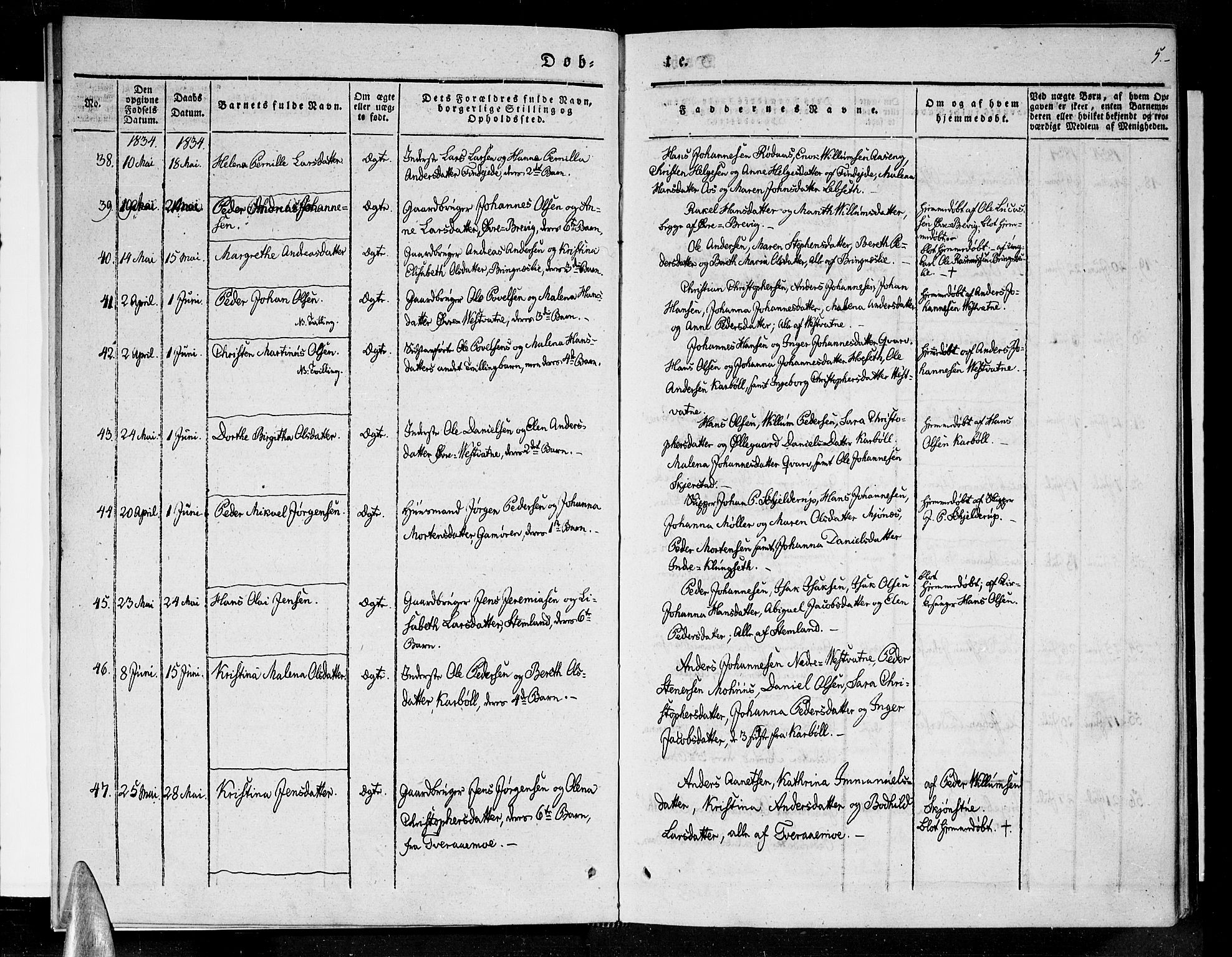 Ministerialprotokoller, klokkerbøker og fødselsregistre - Nordland, AV/SAT-A-1459/852/L0737: Ministerialbok nr. 852A07, 1833-1849, s. 5