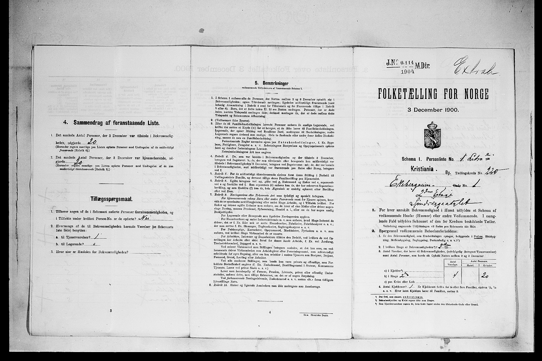 SAO, Folketelling 1900 for 0301 Kristiania kjøpstad, 1900, s. 18684