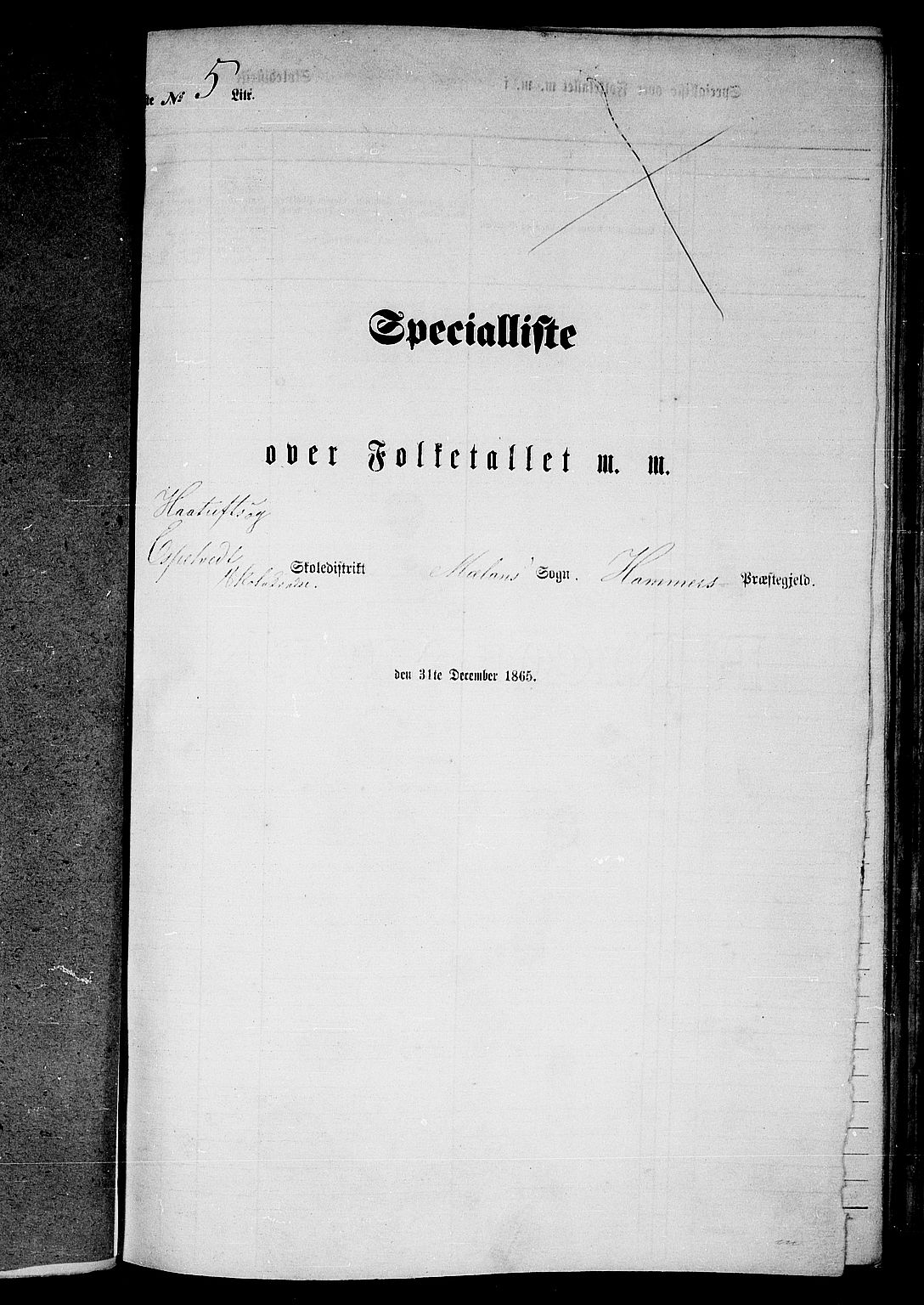 RA, Folketelling 1865 for 1254P Hamre prestegjeld, 1865, s. 60
