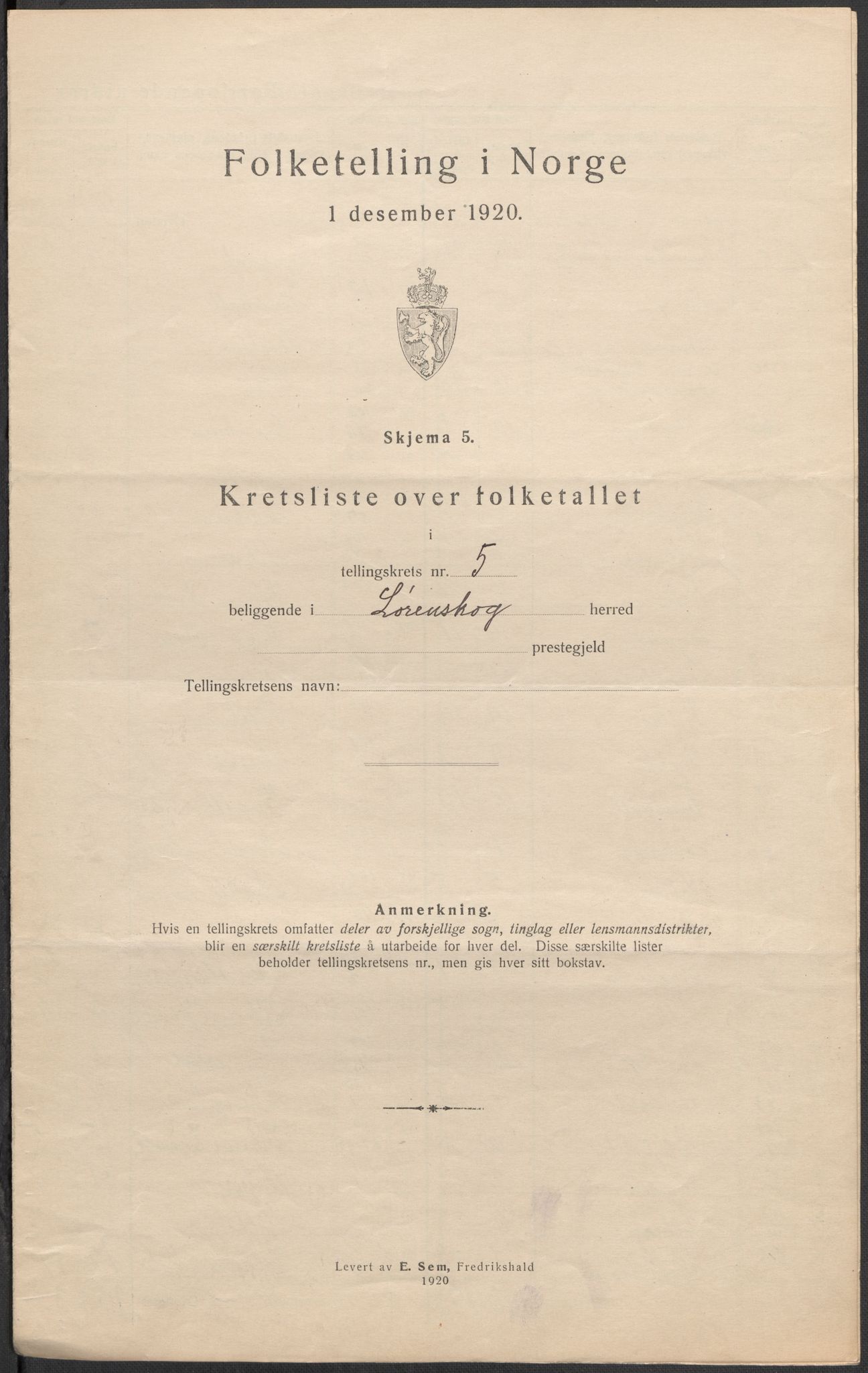 SAO, Folketelling 1920 for 0230 Lørenskog herred, 1920, s. 17
