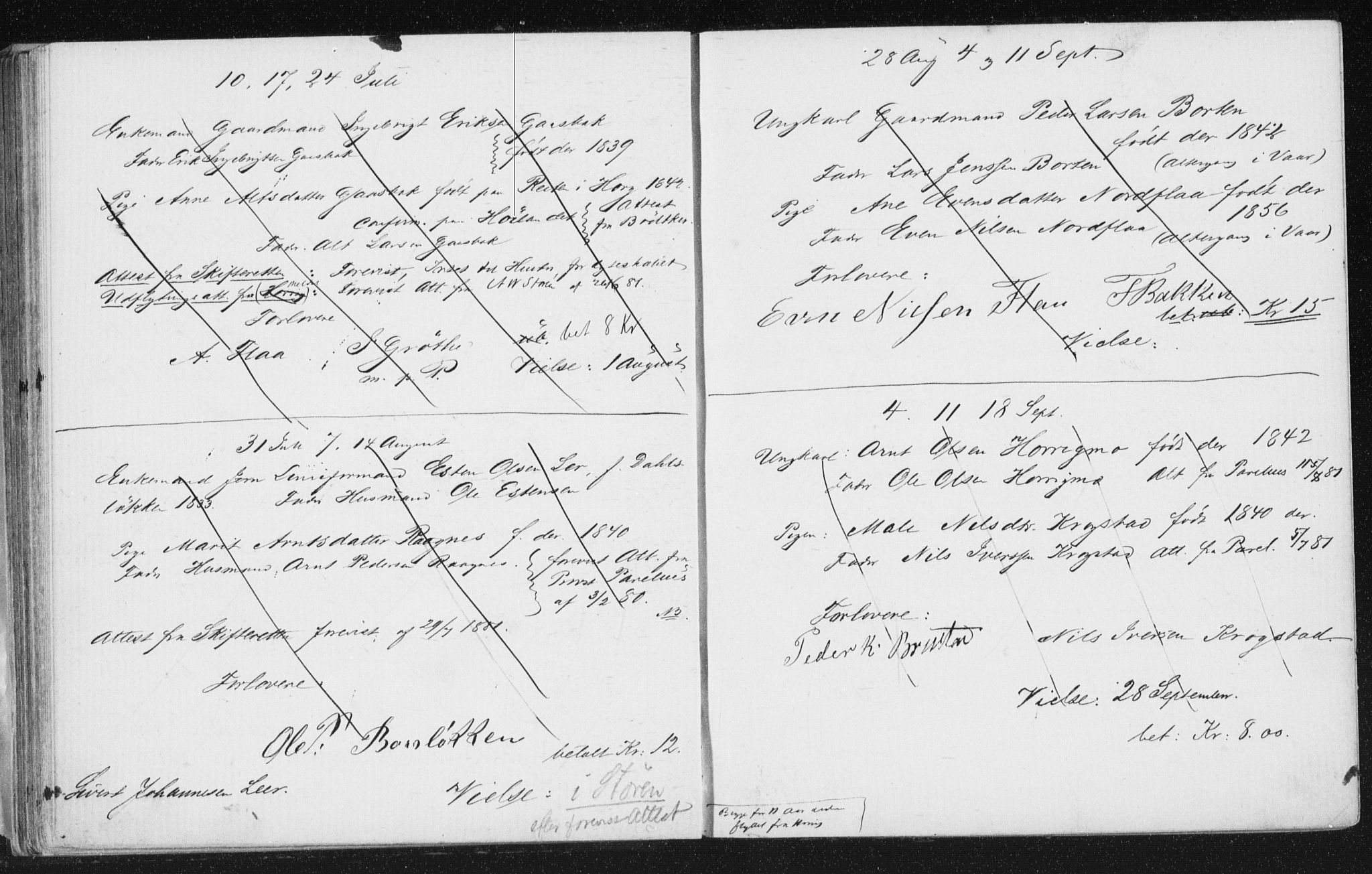 Melhus sokneprestkontor, SAT/A-1141/1/I/I1/I1f/L0010: Lysningsprotokoll nr. 691.I.1F10, 1867-1894