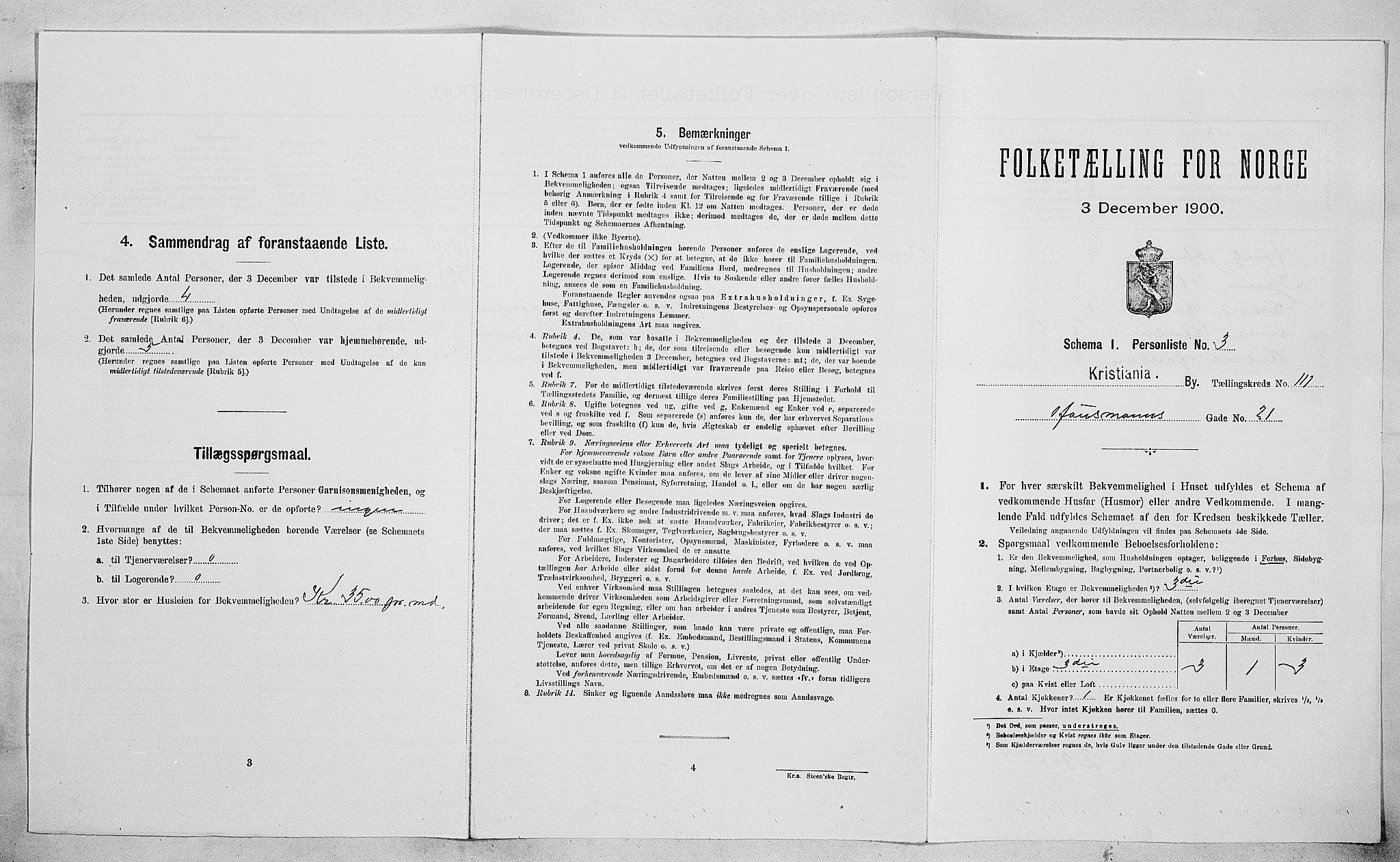 SAO, Folketelling 1900 for 0301 Kristiania kjøpstad, 1900, s. 33332