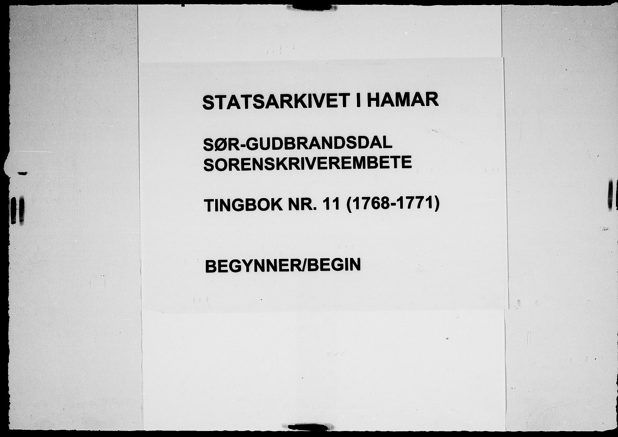 Sør-Gudbrandsdal tingrett, SAH/TING-004/G/Gb/Gba/L0011: Tingbok, 1768-1771