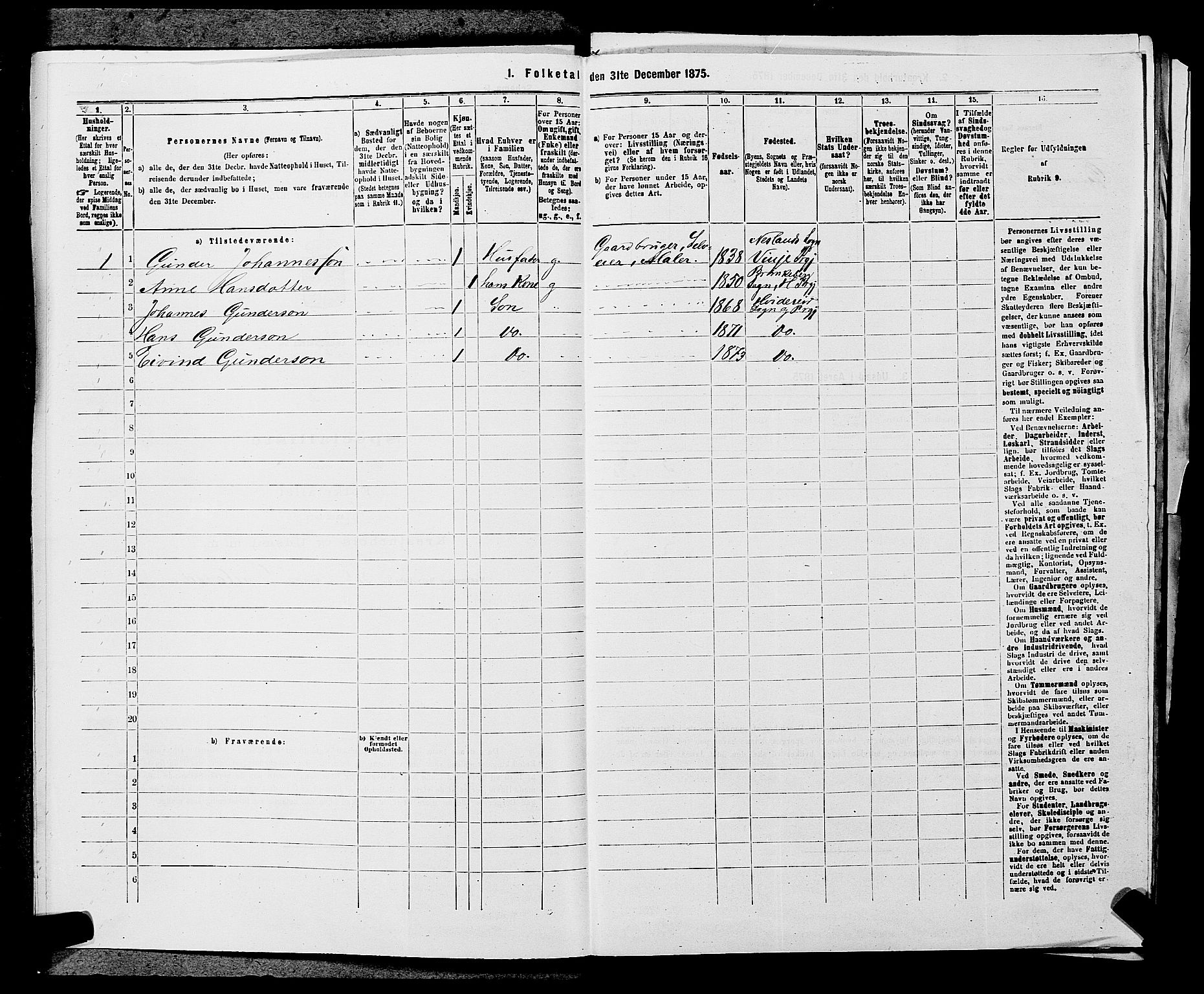 SAKO, Folketelling 1875 for 0829P Kviteseid prestegjeld, 1875, s. 388