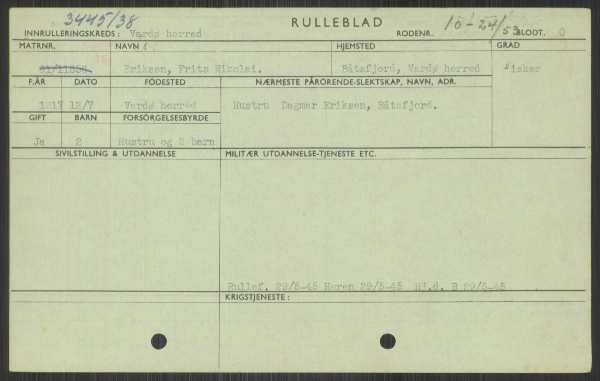 Forsvaret, Varanger bataljon, AV/RA-RAFA-2258/1/D/L0441: Rulleblad for fødte 1913-1917, 1913-1917, s. 1329