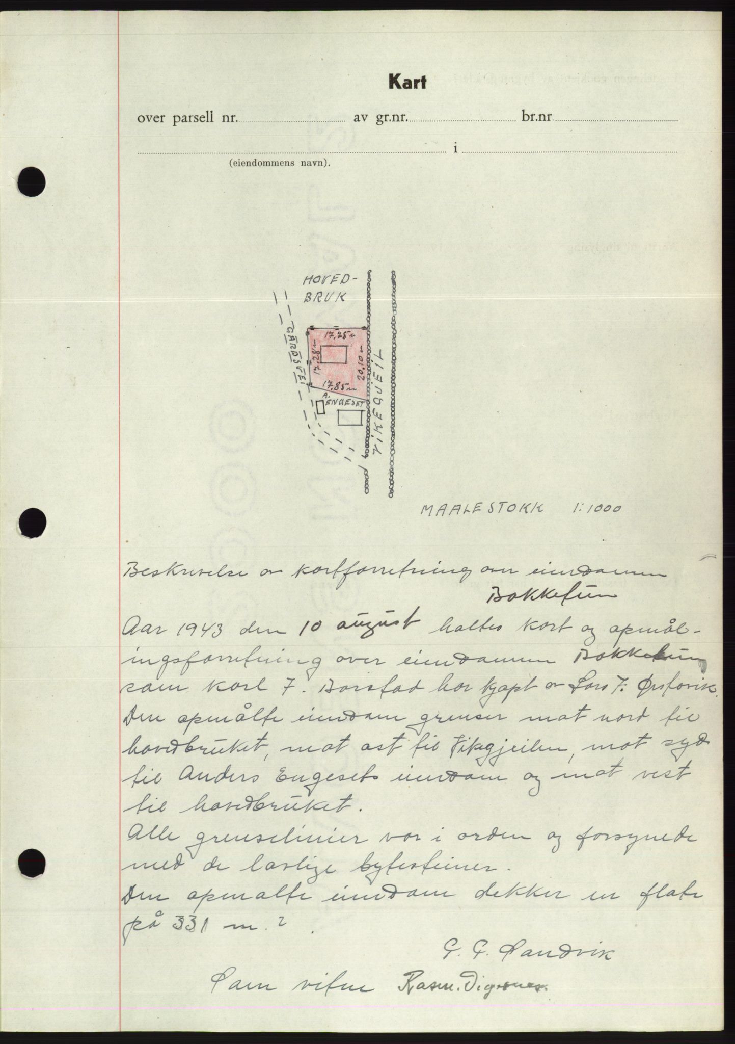 Søre Sunnmøre sorenskriveri, AV/SAT-A-4122/1/2/2C/L0075: Pantebok nr. 1A, 1943-1943, Dagboknr: 914/1943