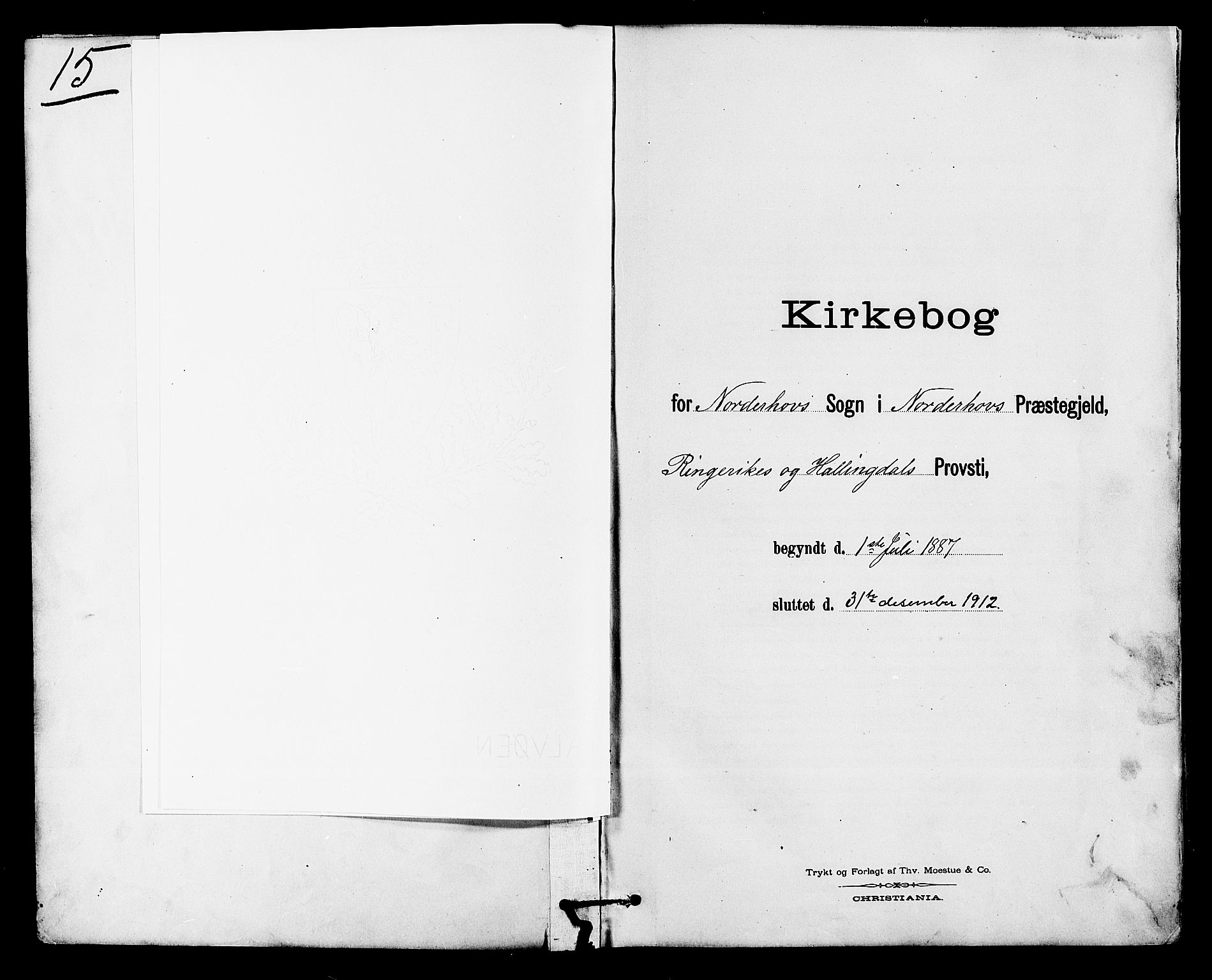 Norderhov kirkebøker, AV/SAKO-A-237/G/Ga/L0008: Klokkerbok nr. I 8, 1887-1912