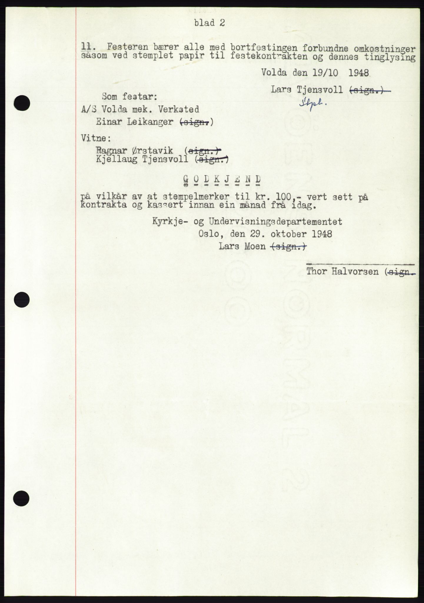 Søre Sunnmøre sorenskriveri, AV/SAT-A-4122/1/2/2C/L0083: Pantebok nr. 9A, 1948-1949, Dagboknr: 1621/1948