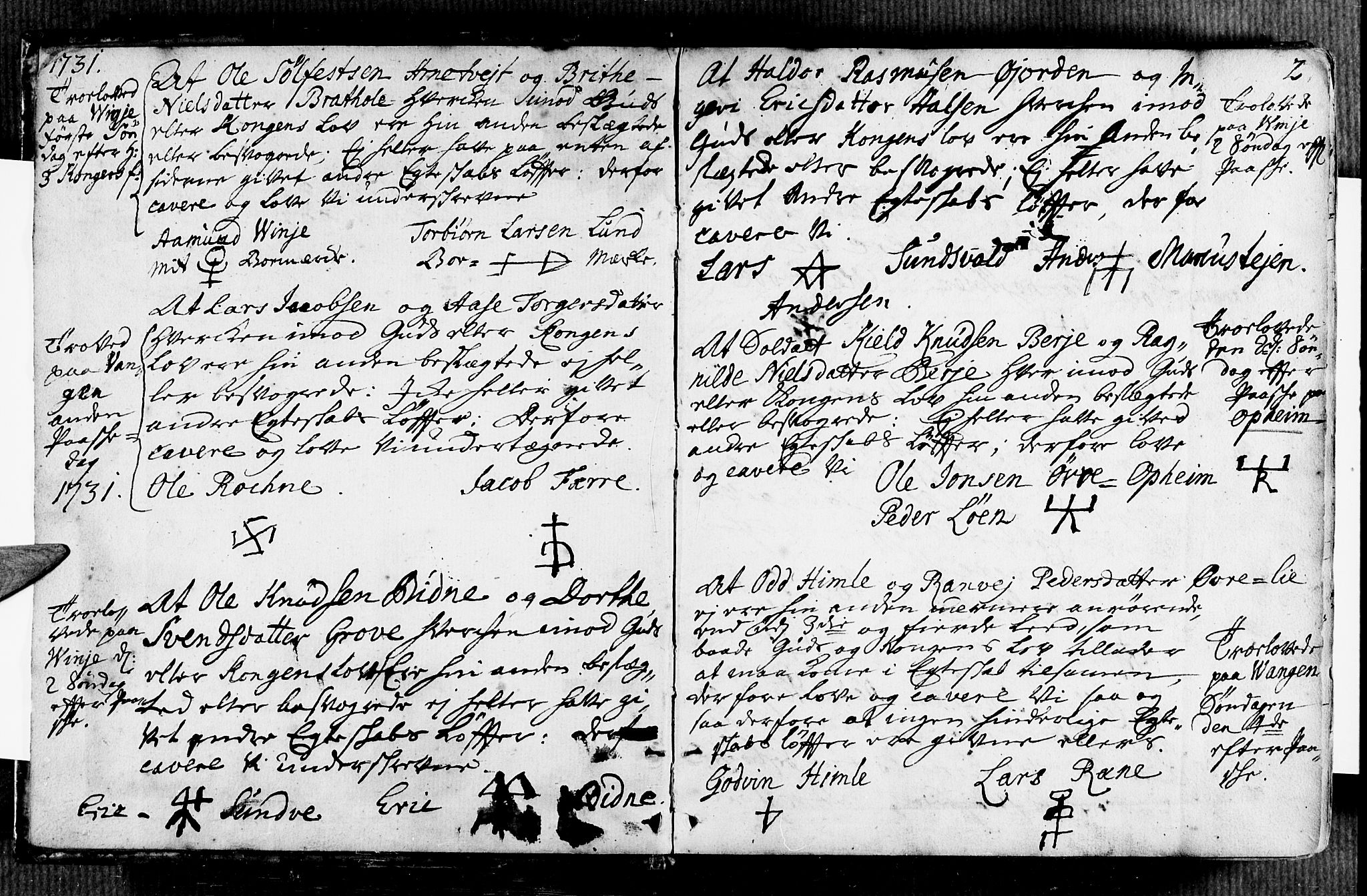 Voss sokneprestembete, SAB/A-79001/H/Haa: Ministerialbok nr. A 7, 1731-1773, s. 2