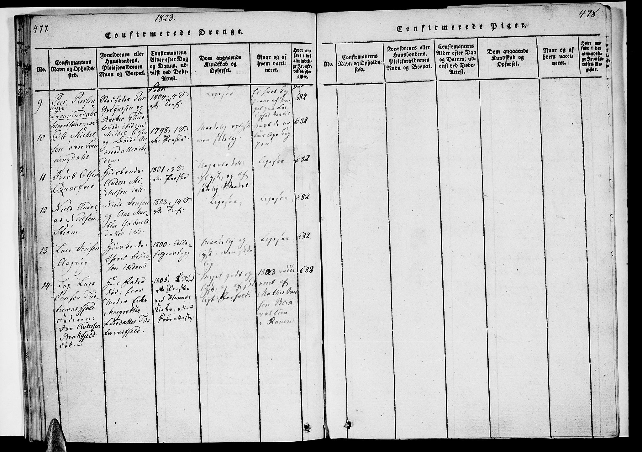 Ministerialprotokoller, klokkerbøker og fødselsregistre - Nordland, AV/SAT-A-1459/820/L0288: Ministerialbok nr. 820A09, 1820-1825, s. 477-478