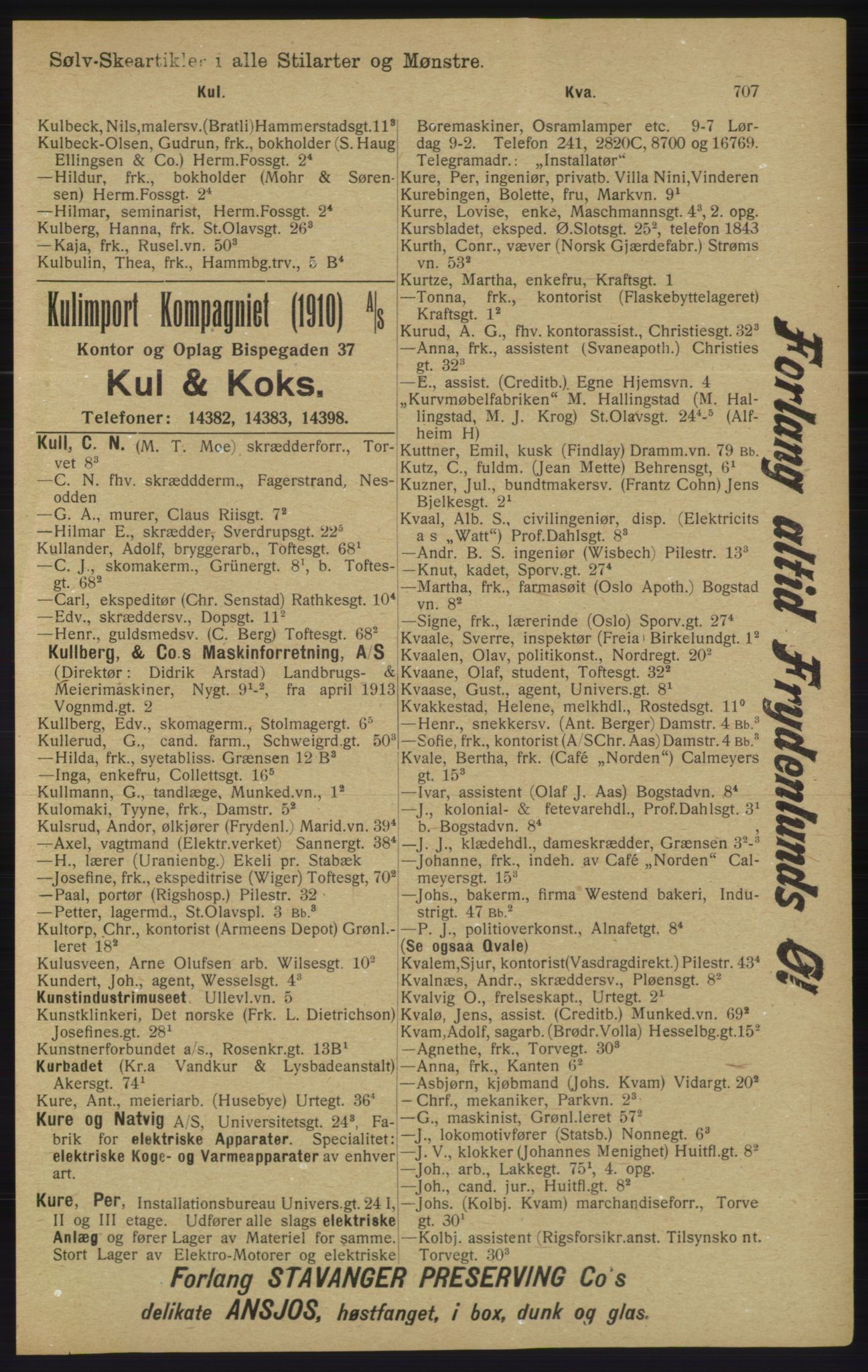 Kristiania/Oslo adressebok, PUBL/-, 1913, s. 719