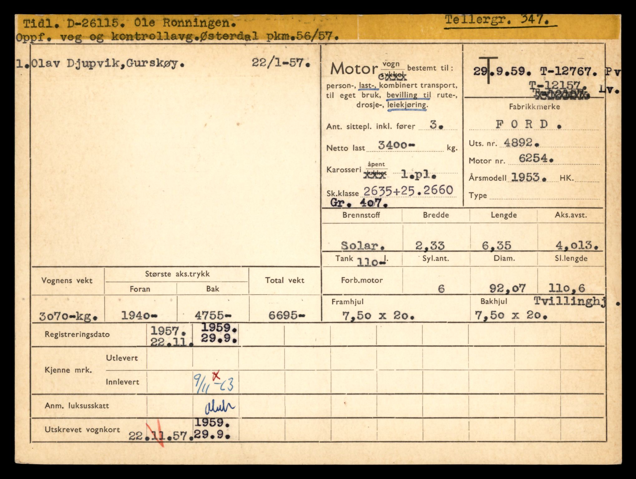 Møre og Romsdal vegkontor - Ålesund trafikkstasjon, AV/SAT-A-4099/F/Fe/L0035: Registreringskort for kjøretøy T 12653 - T 12829, 1927-1998, s. 2672