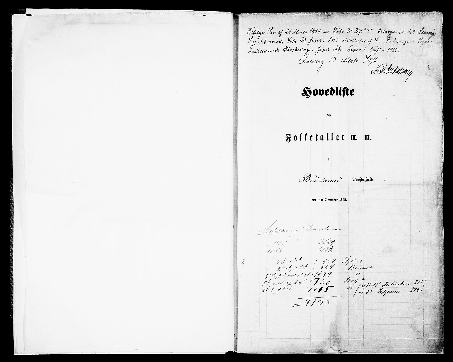 RA, Folketelling 1865 for 0726P Brunlanes prestegjeld, 1865, s. 5