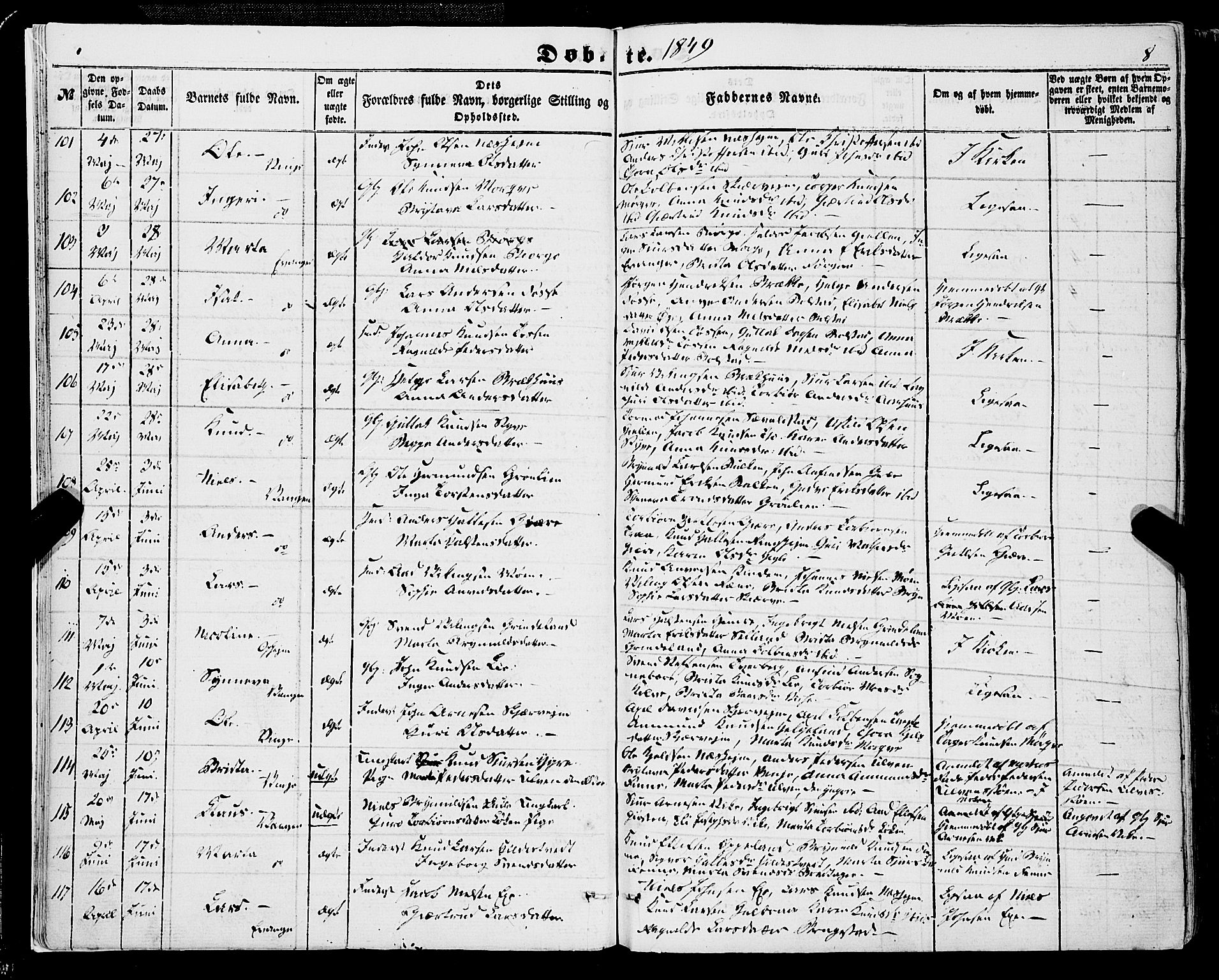 Voss sokneprestembete, AV/SAB-A-79001/H/Haa: Ministerialbok nr. A 16, 1849-1863, s. 8
