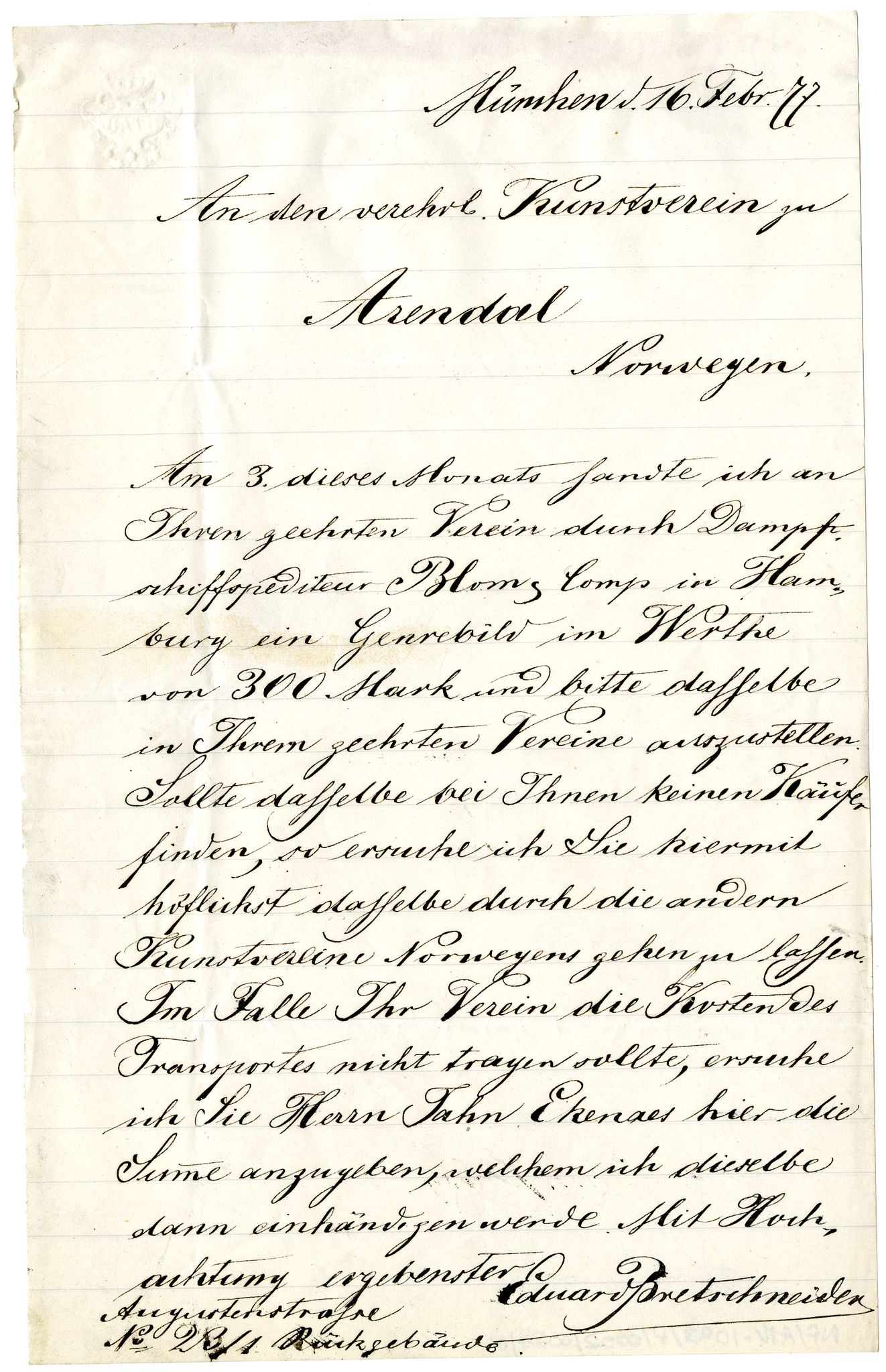 Diderik Maria Aalls brevsamling, NF/Ark-1023/F/L0002: D.M. Aalls brevsamling. B - C, 1799-1889, s. 159