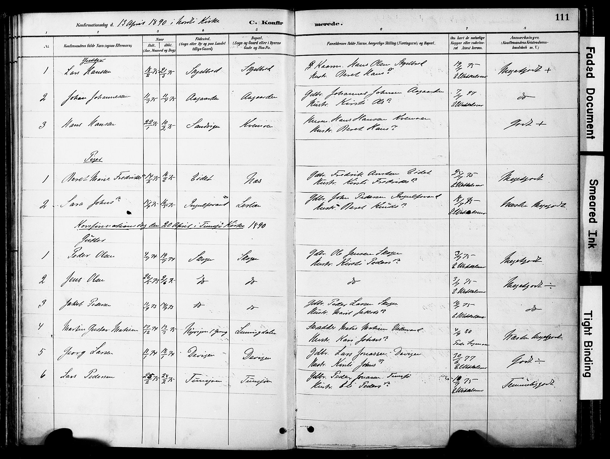 Ministerialprotokoller, klokkerbøker og fødselsregistre - Nord-Trøndelag, SAT/A-1458/755/L0494: Ministerialbok nr. 755A03, 1882-1902, s. 111