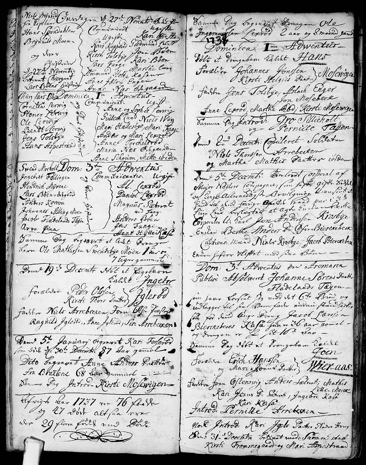 Aremark prestekontor Kirkebøker, AV/SAO-A-10899/F/Fa/L0001: Ministerialbok nr.  I 1, 1735-1744