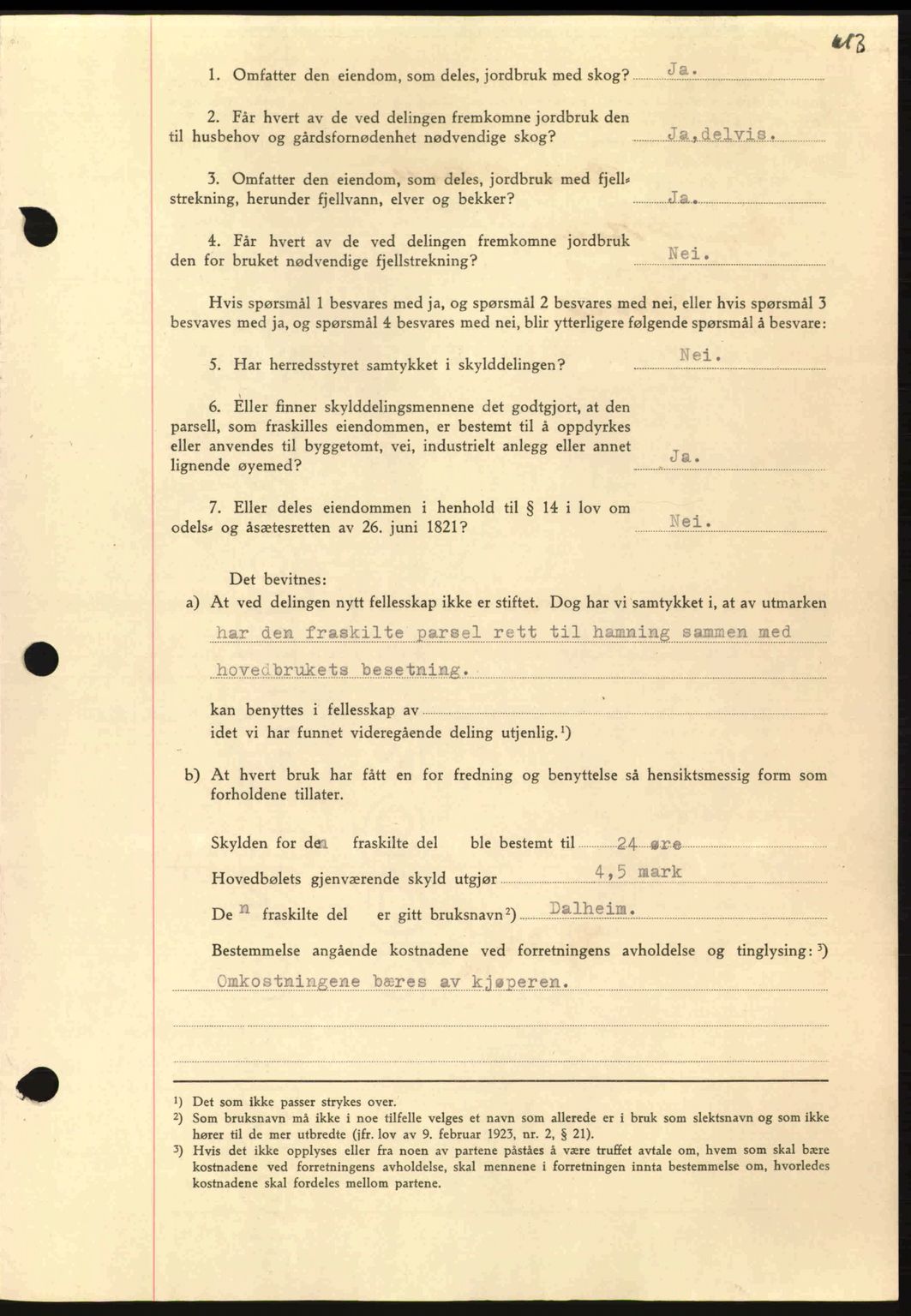 Nordmøre sorenskriveri, AV/SAT-A-4132/1/2/2Ca: Pantebok nr. A94, 1942-1943, Dagboknr: 163/1943