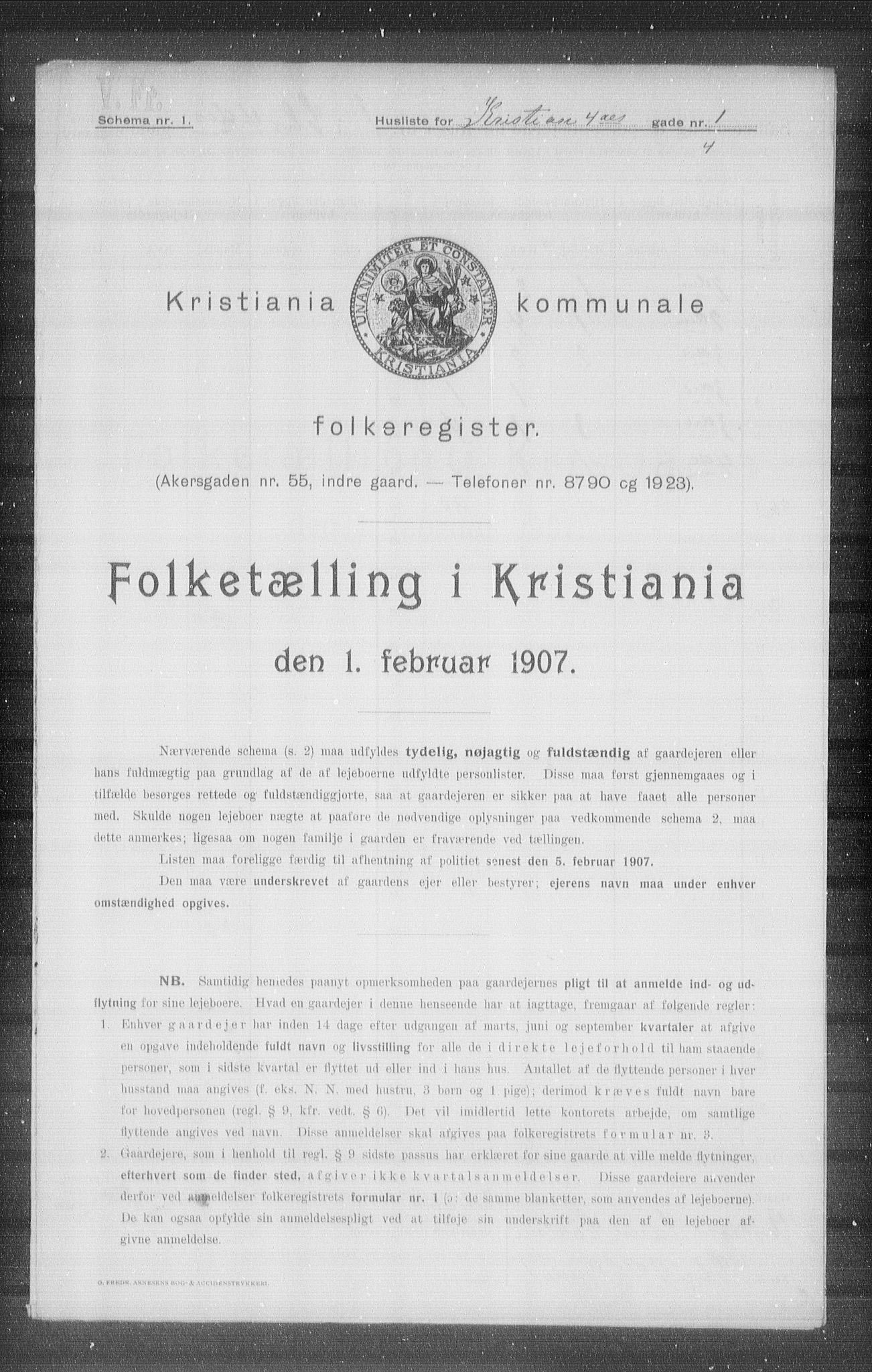 OBA, Kommunal folketelling 1.2.1907 for Kristiania kjøpstad, 1907, s. 27502