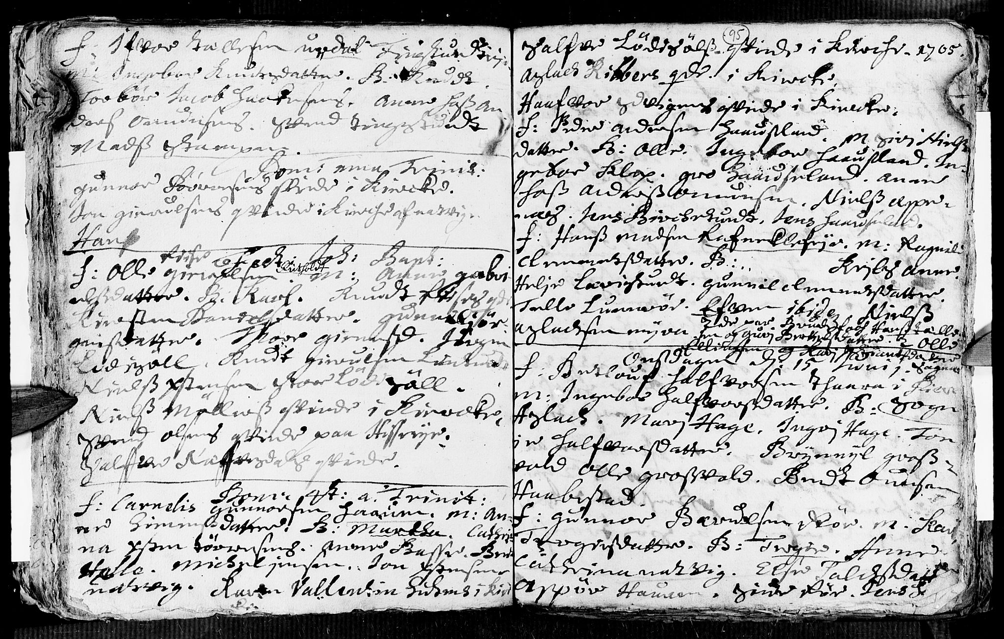 Øyestad sokneprestkontor, AV/SAK-1111-0049/F/Fa/L0002: Ministerialbok nr. A 2, 1692-1722, s. 95