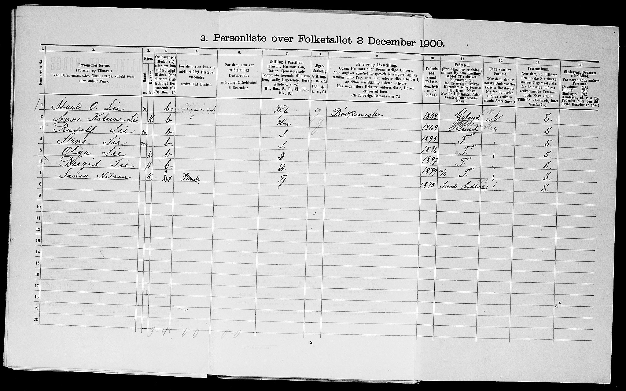 SAST, Folketelling 1900 for 1106 Haugesund kjøpstad, 1900, s. 2439