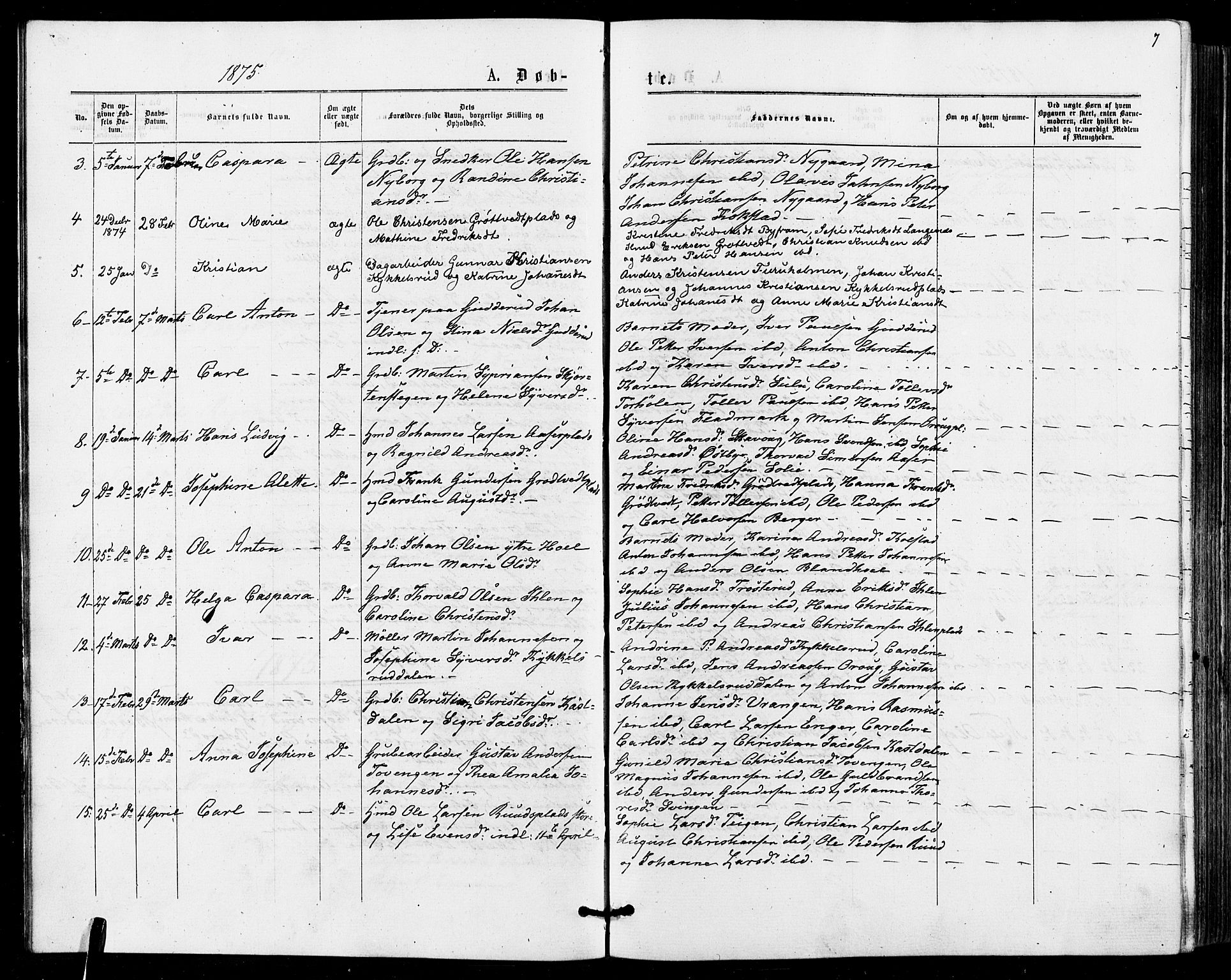 Askim prestekontor Kirkebøker, AV/SAO-A-10900/F/Fa/L0006: Ministerialbok nr. 6, 1874-1881, s. 7