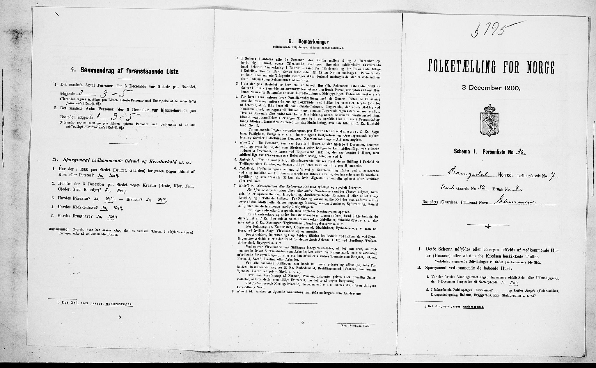 SAKO, Folketelling 1900 for 0817 Drangedal herred, 1900, s. 636