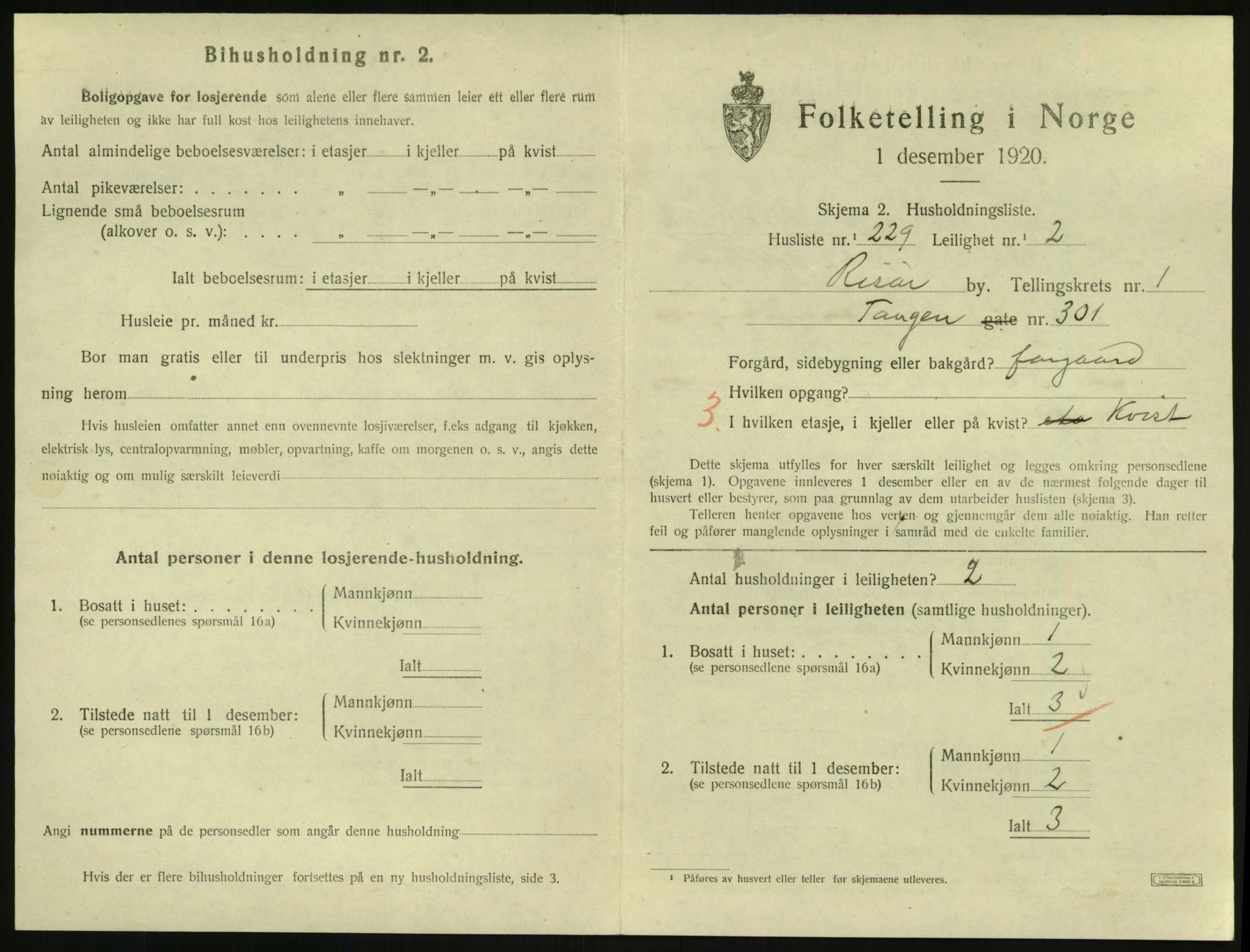 SAK, Folketelling 1920 for 0901 Risør kjøpstad, 1920, s. 1903