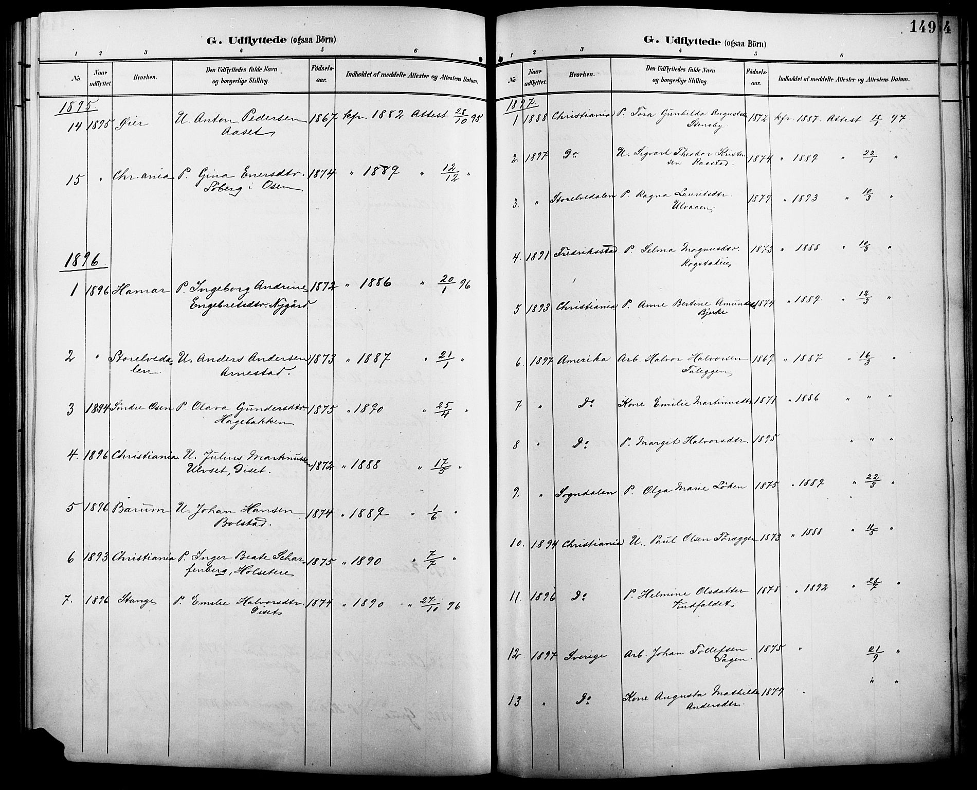 Åmot prestekontor, Hedmark, SAH/PREST-056/H/Ha/Haa/L0011: Ministerialbok nr. 11, 1890-1897, s. 149