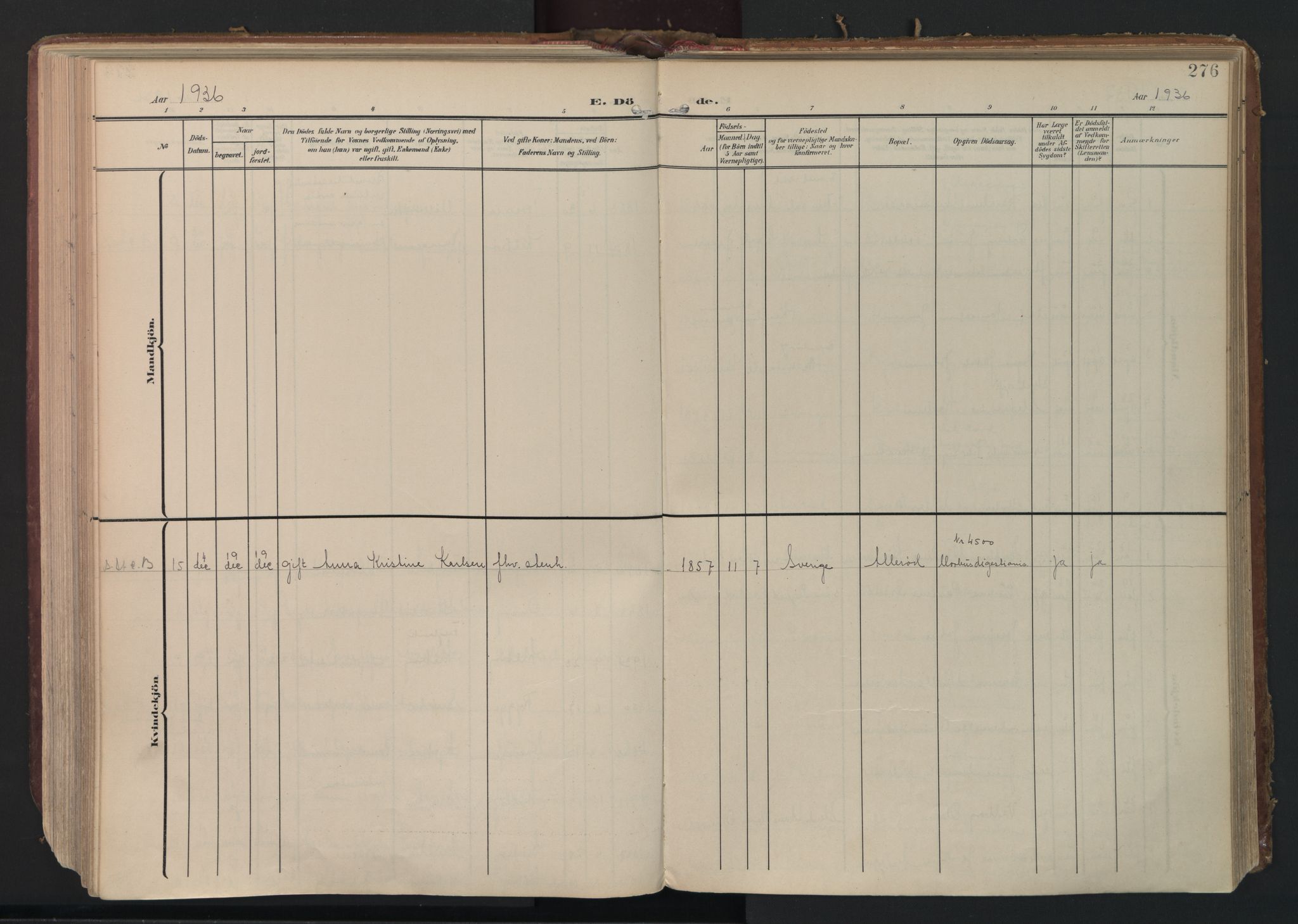 Kråkerøy prestekontor Kirkebøker, AV/SAO-A-10912/F/Fa/L0004: Ministerialbok nr. 4, 1908-1965, s. 276