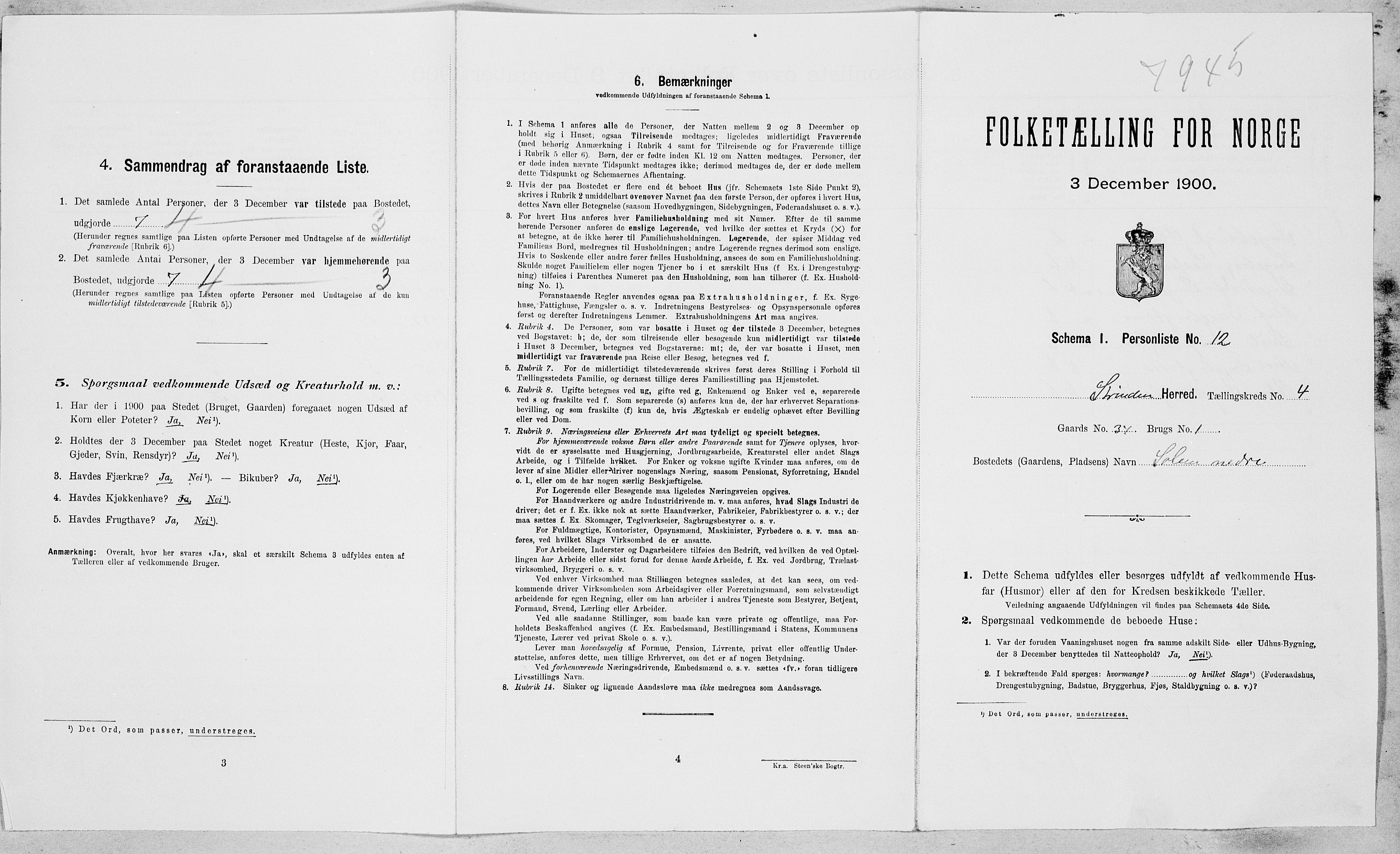 SAT, Folketelling 1900 for 1660 Strinda herred, 1900, s. 741